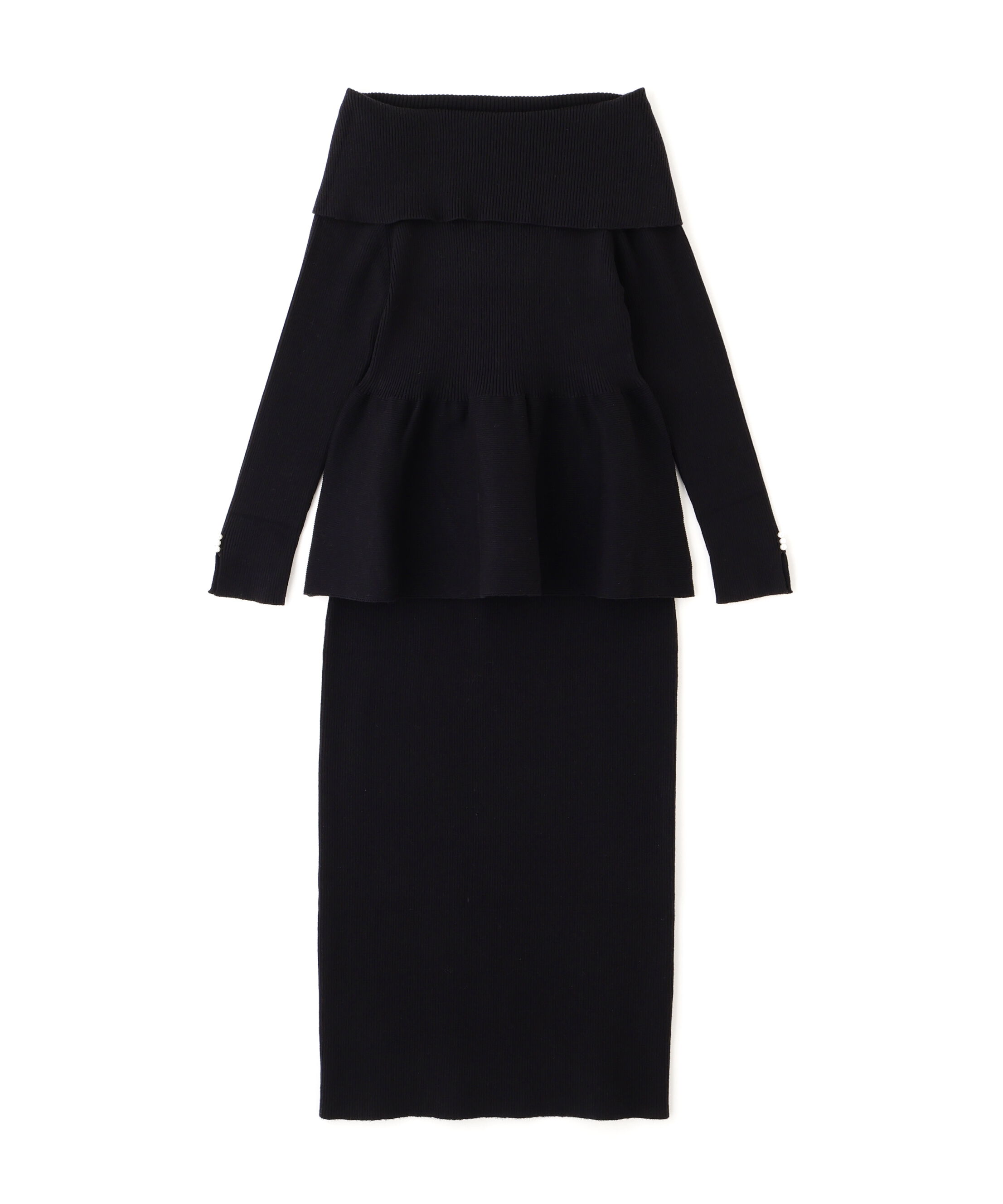 PROPORTION BODY DRESSING「オフショルペプラムニットセット　25AW」|ワンピース|