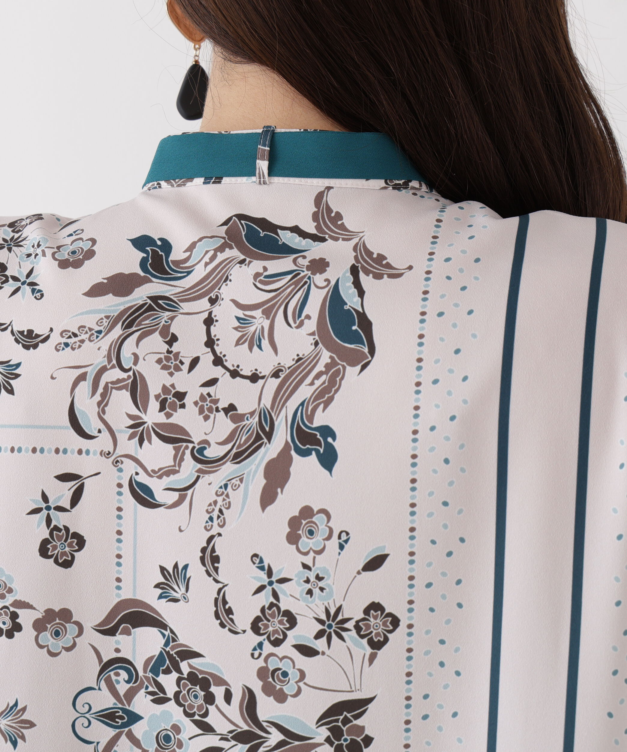  「◆フローラルスカーフプリントブラウス」|シャツ・ブラウス|