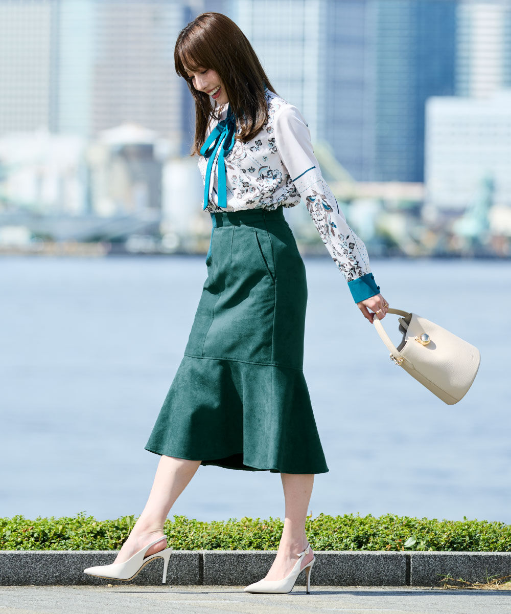  「◆フローラルスカーフプリントブラウス」|シャツ・ブラウス|