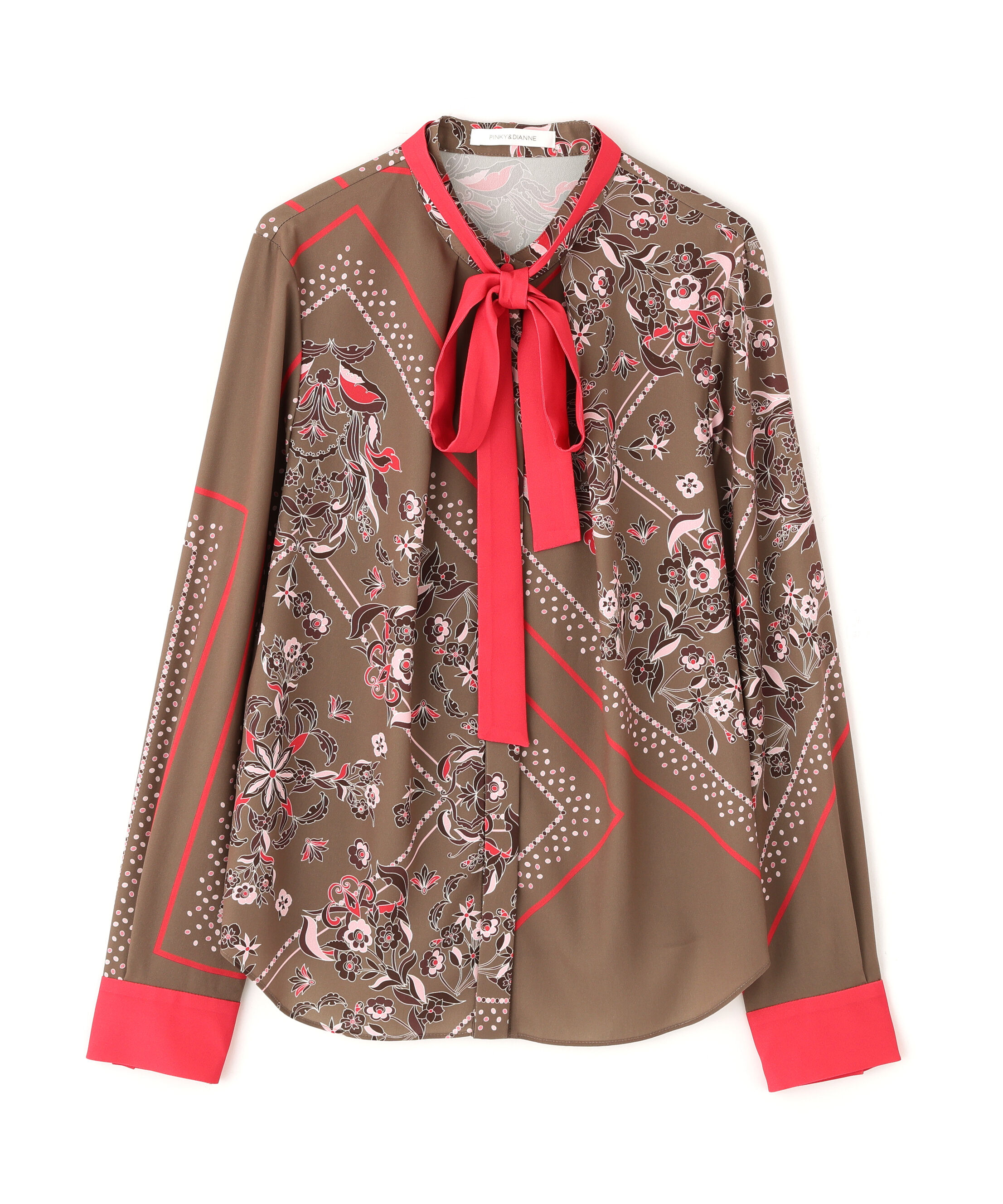  「◆フローラルスカーフプリントブラウス」|シャツ・ブラウス|