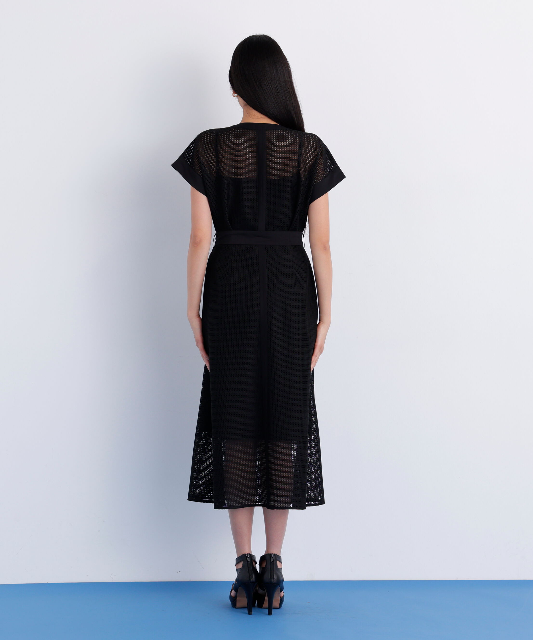  「［美香さん着用］メッシュッレースコンビワンピース」|ワンピース|