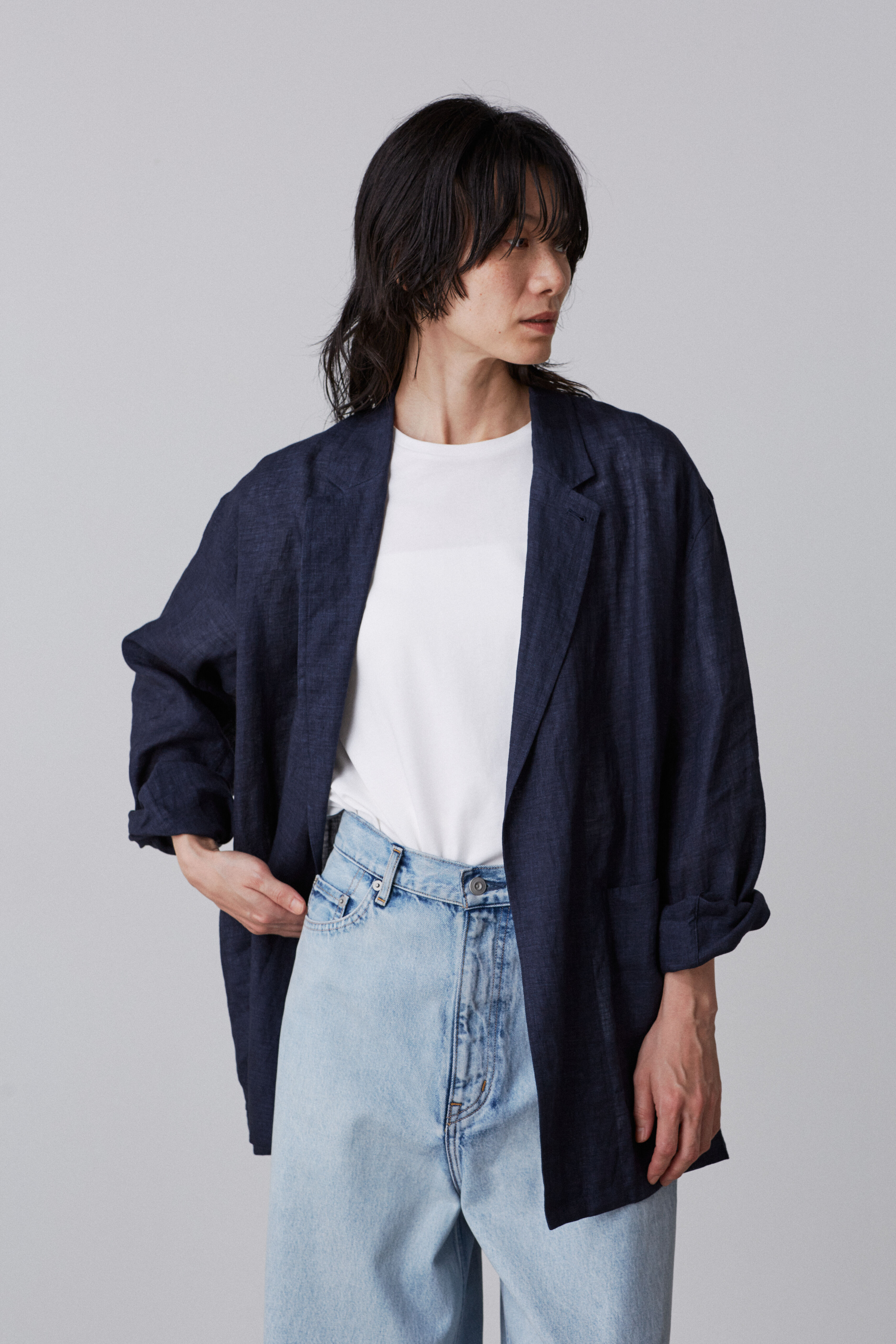 YLEVE 「YLEVE / LINEN POPLIN JACKET」|その他|ネイビー