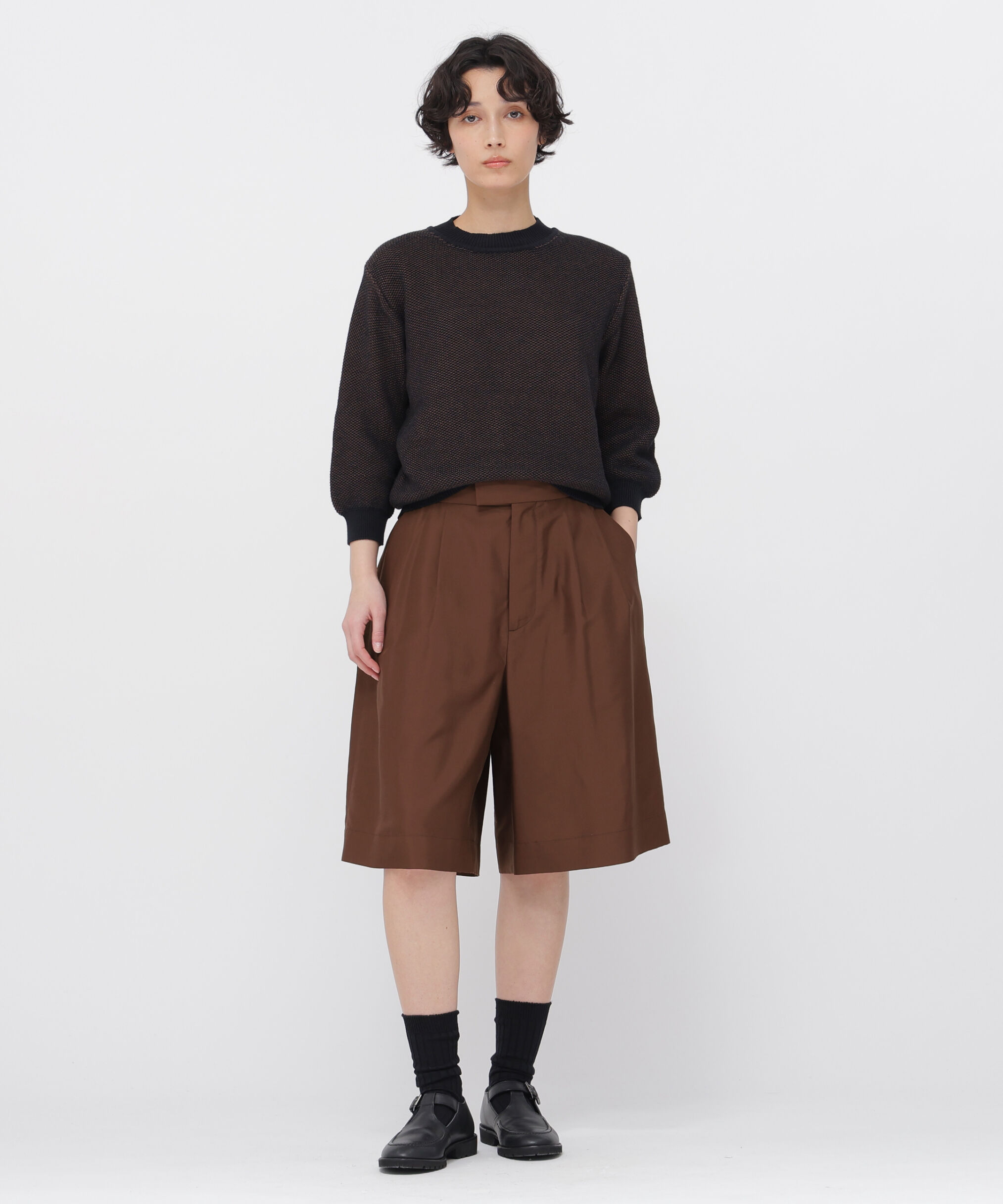  「MATT SILK TROUSERS」|その他|BROWN