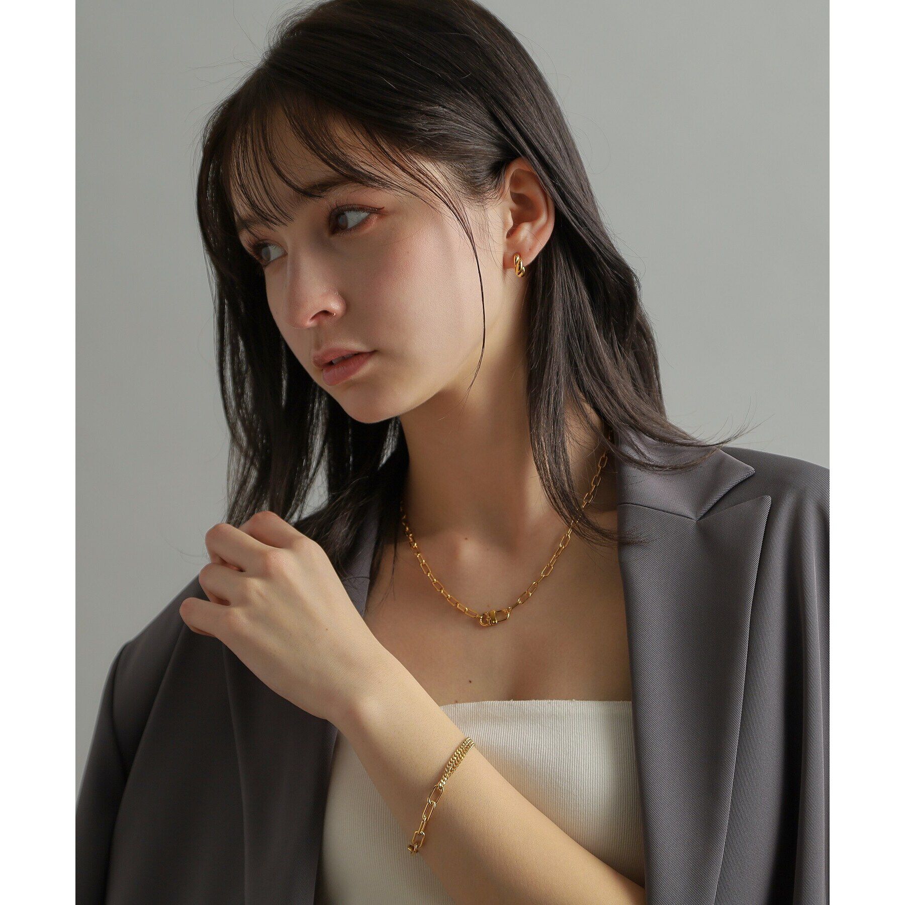 COCOSHNIK ONKITSCH「シルバー ロックモチーフネックレス GP」|ネックレス|