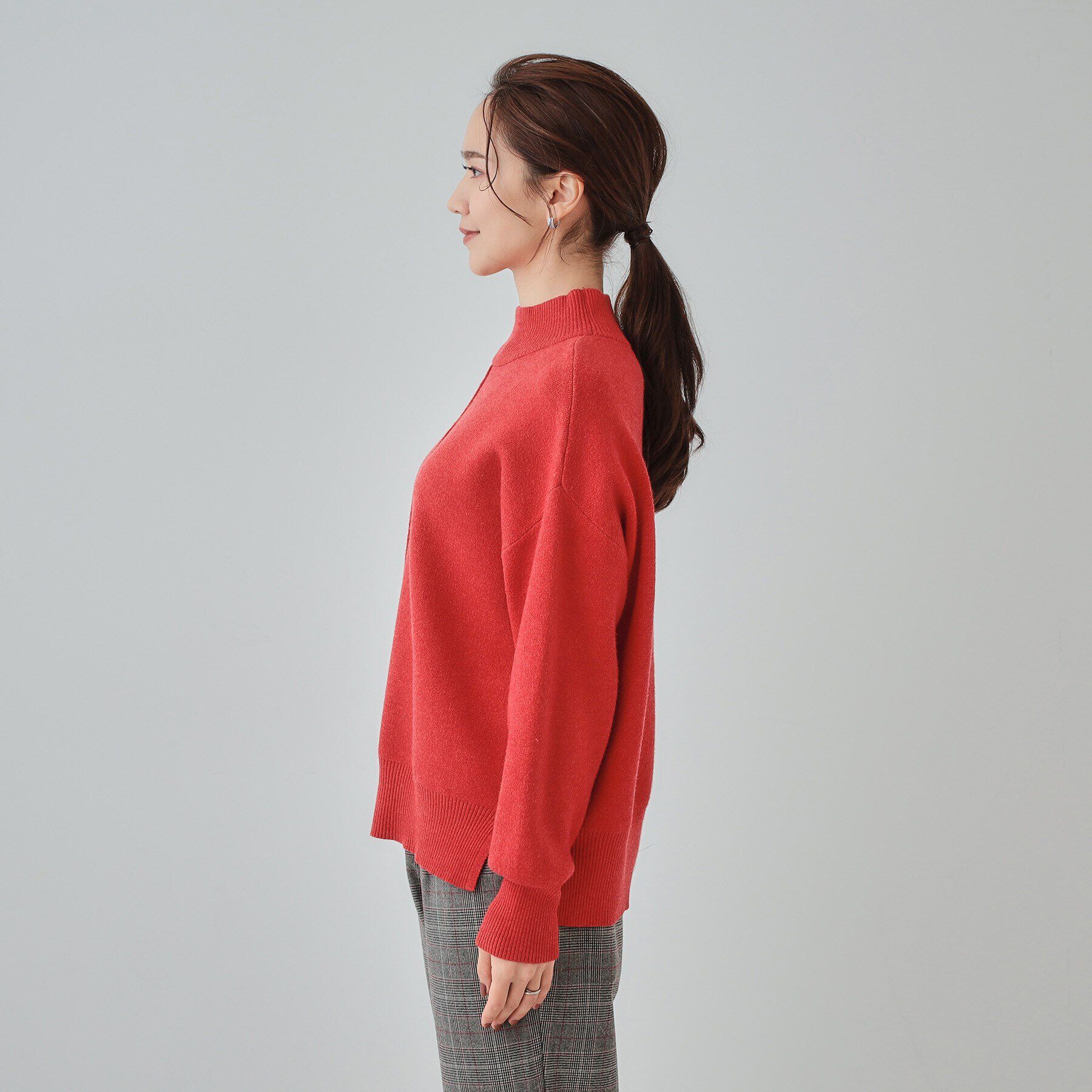 SHOO･LA･RUE「【洗える/ちくちくしにくい/静電気軽減】スウェットライク ハイネックニット」|ニット・セーター|