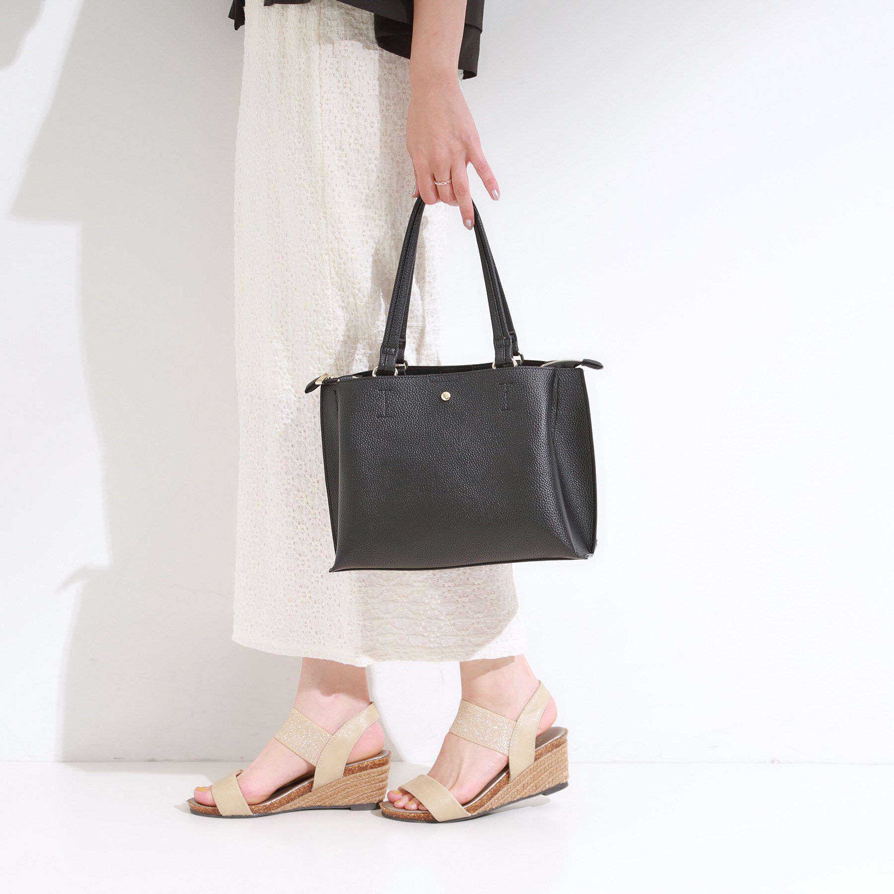 SHOO･LA･RUE「【軽量/2WAY】ふわっと軽い ミドルサイズ トートバッグ」|トートバッグ|