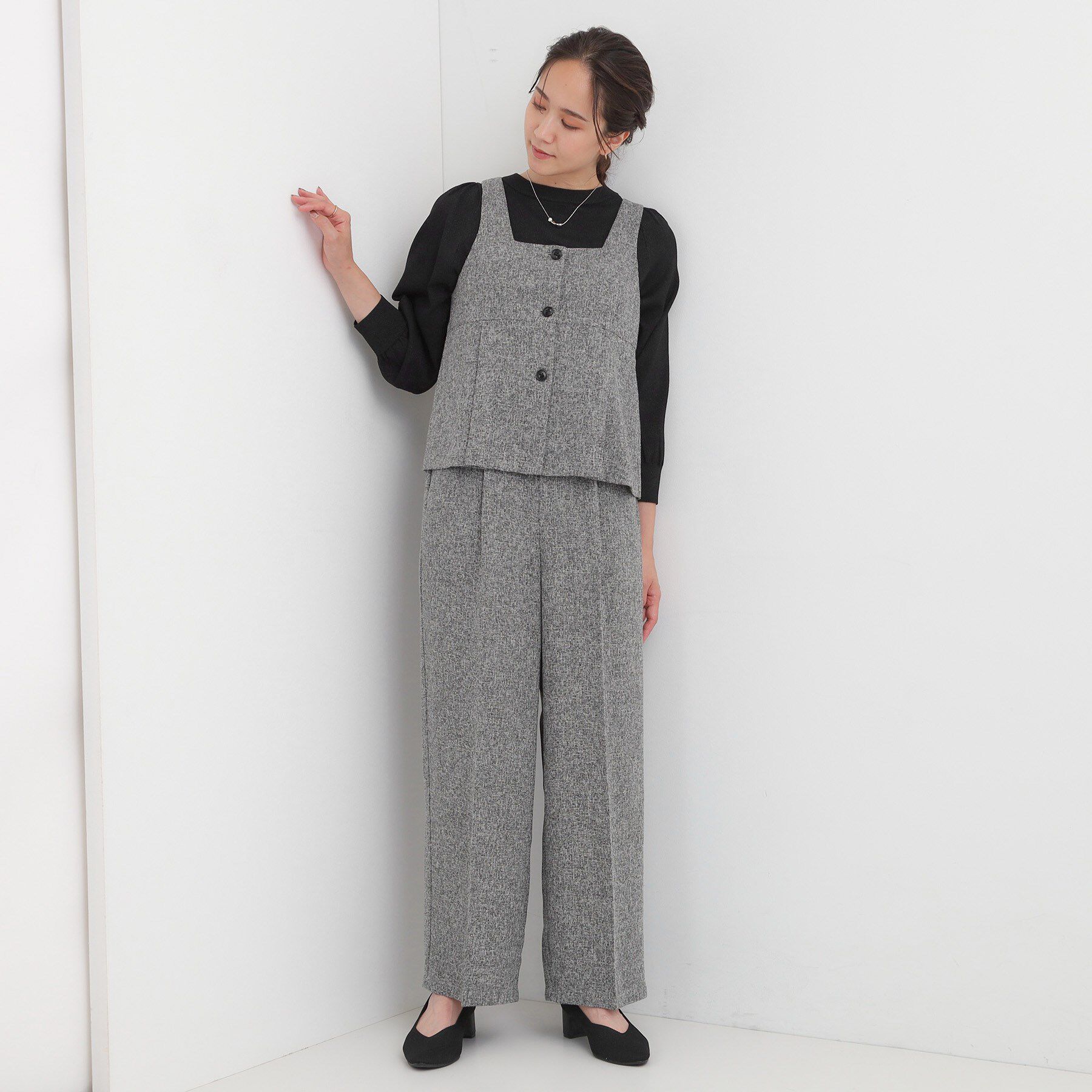 SHOO･LA･RUE「【2点セット】着るだけで決まる クラシカルなツイード調セットアップ」|スーツ|