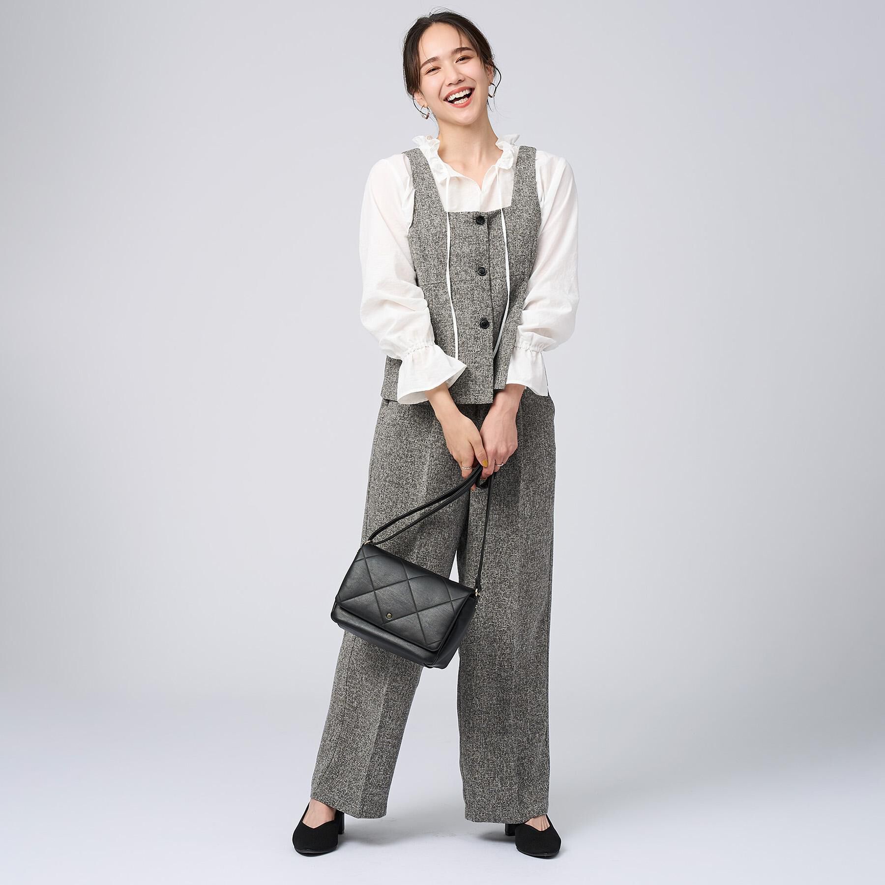 SHOO･LA･RUE「【2点セット】着るだけで決まる クラシカルなツイード調セットアップ」|スーツ|