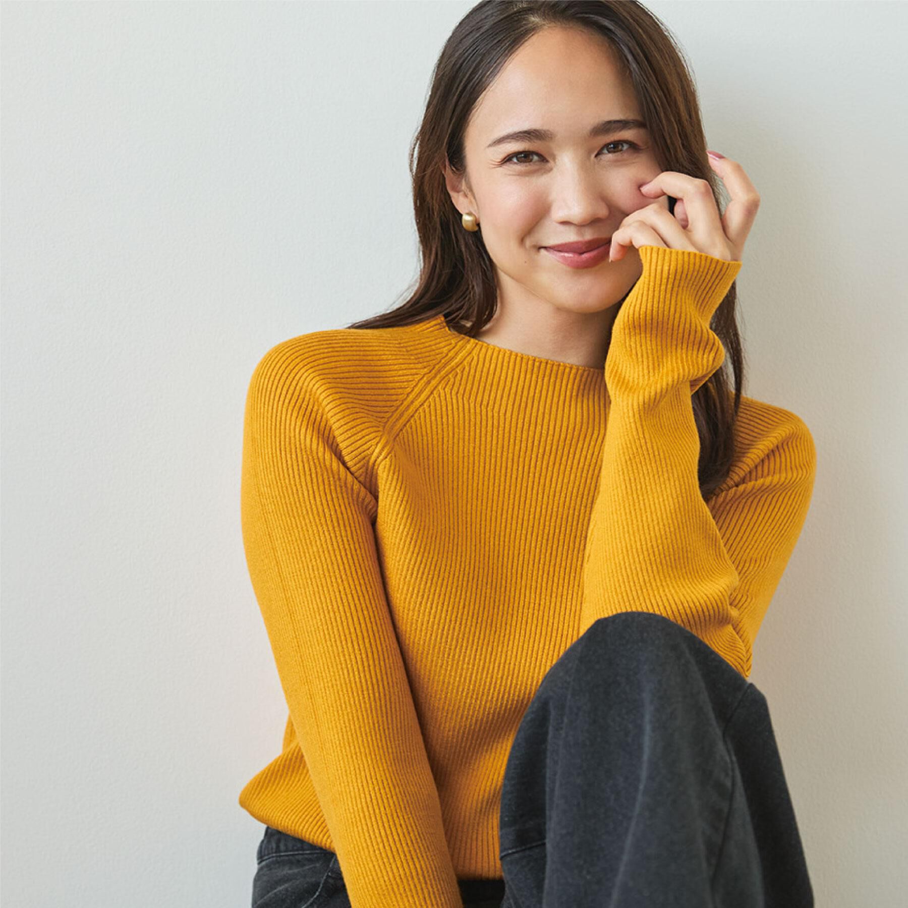 SHOO･LA･RUE「【絶妙なゆるピタ/洗濯機可】ちくちくしにくい リブハイネックやわらかニット」|ニット・セーター|