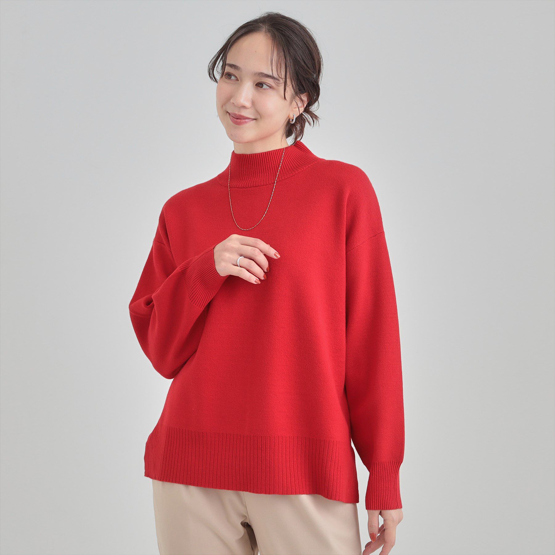 SHOO･LA･RUE「【洗濯機可/S-LL】厚すぎない　ゆったりシンプルもちもちニット」|ニット・セーター|