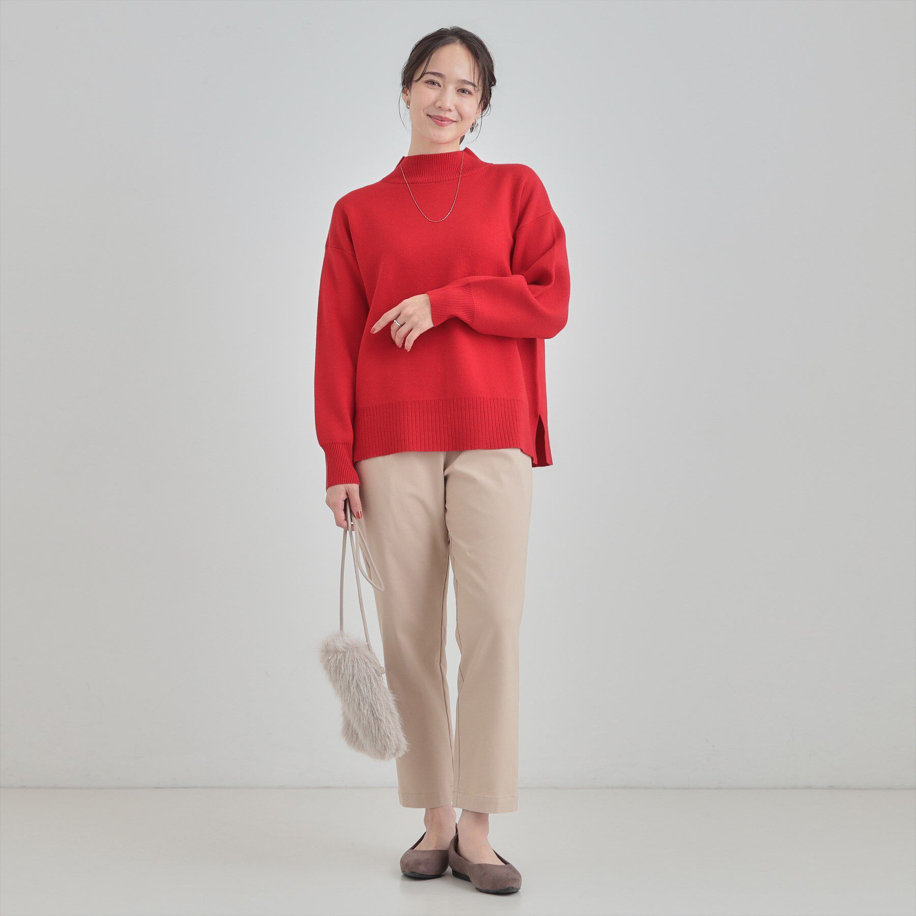 SHOO･LA･RUE「【洗濯機可/S-LL】厚すぎない　ゆったりシンプルもちもちニット」|ニット・セーター|