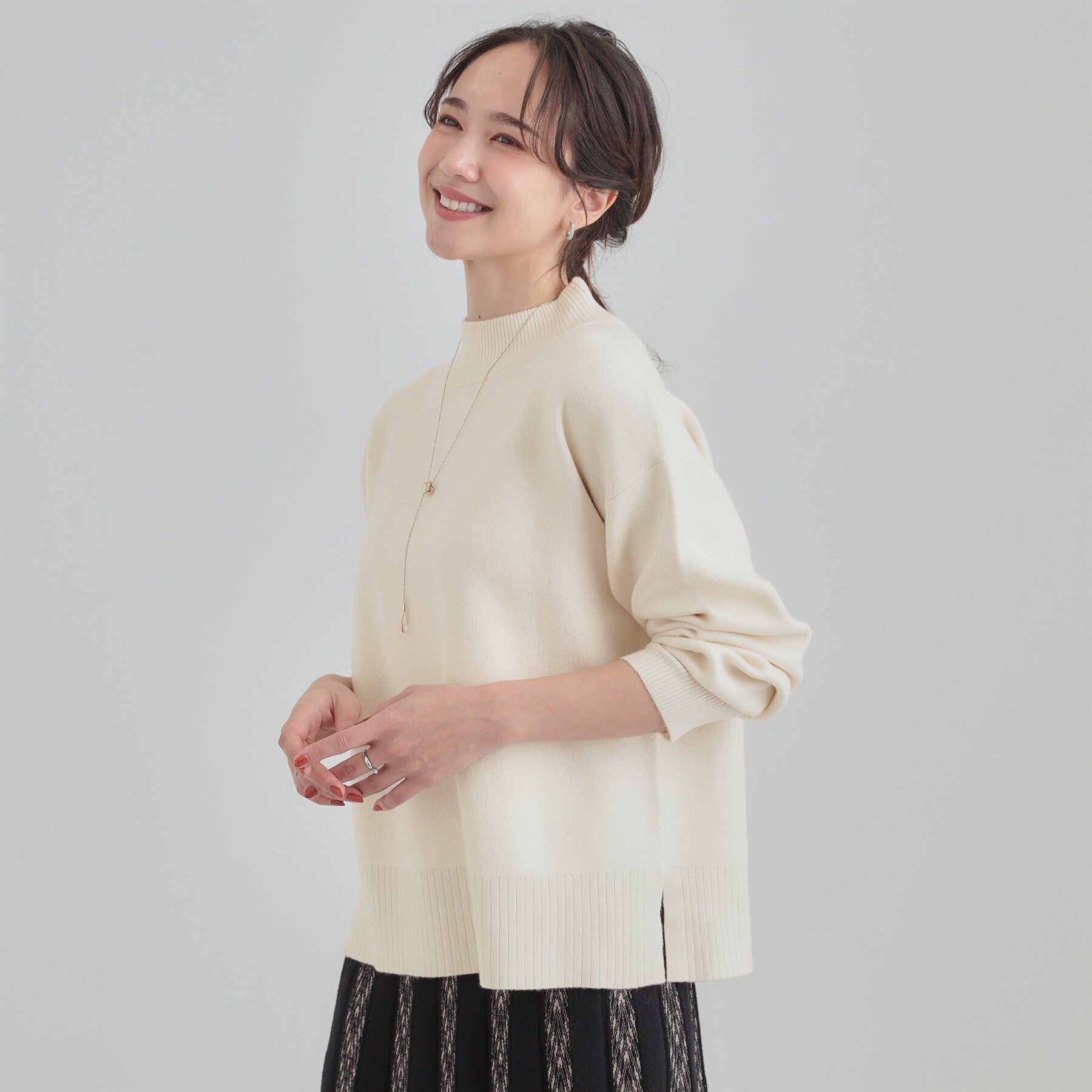 SHOO･LA･RUE「【洗濯機可/S-LL】厚すぎない　ゆったりシンプルもちもちニット」|ニット・セーター|