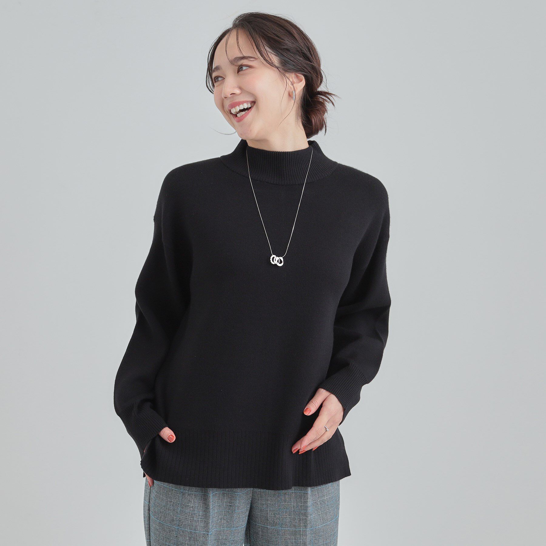 SHOO･LA･RUE「【洗濯機可/S-LL】厚すぎない　ゆったりシンプルもちもちニット」|ニット・セーター|