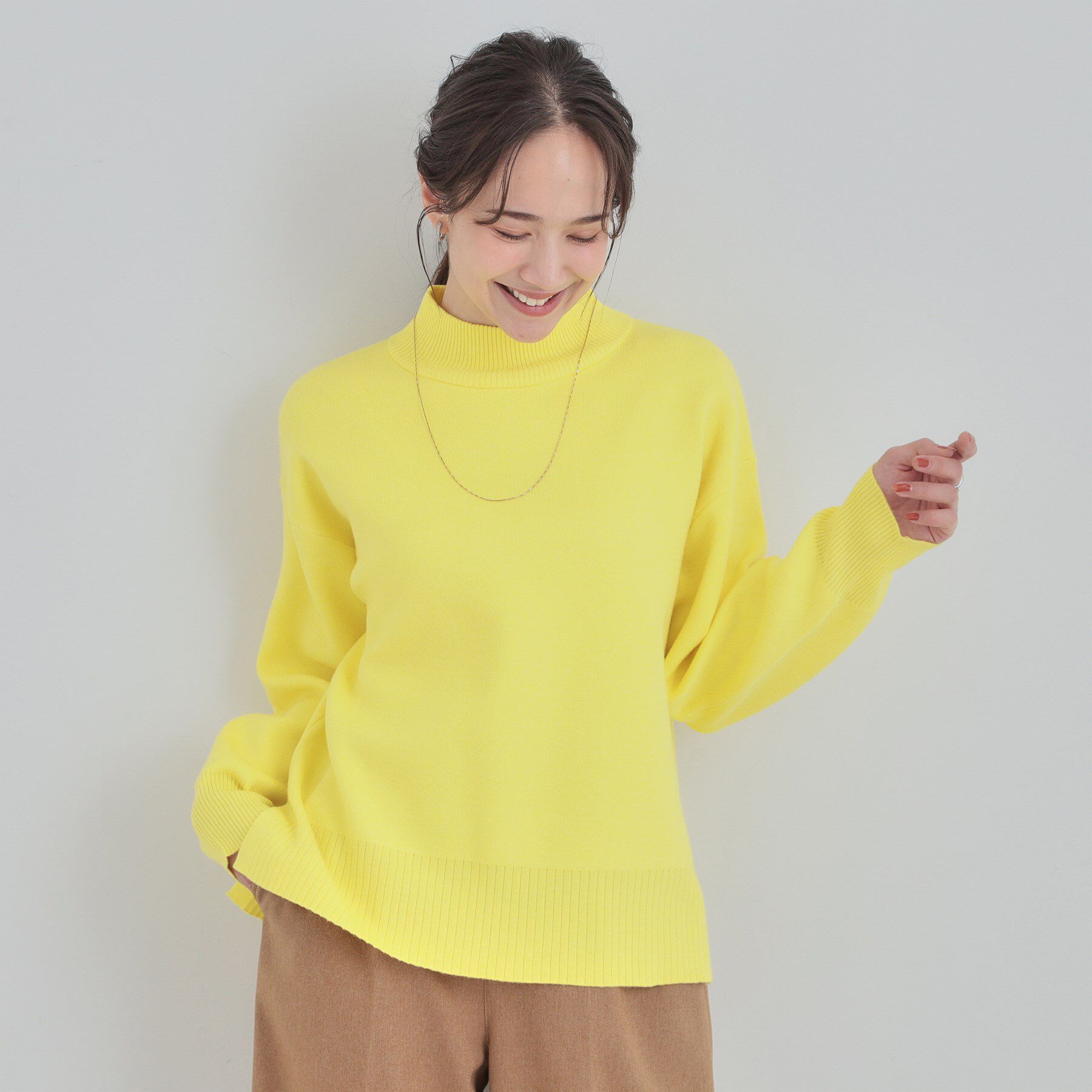 SHOO･LA･RUE「【洗濯機可/S-LL】厚すぎない　ゆったりシンプルもちもちニット」|ニット・セーター|