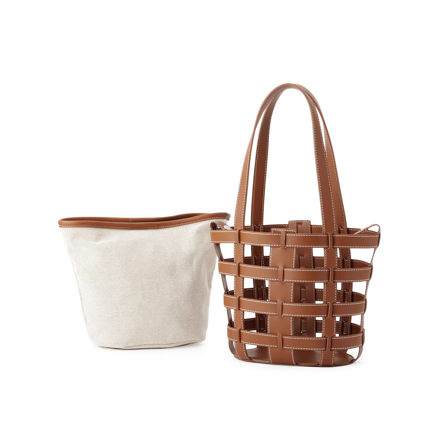 SHOO･LA･RUE「格子レイヤードトートバッグ」|トートバッグ|