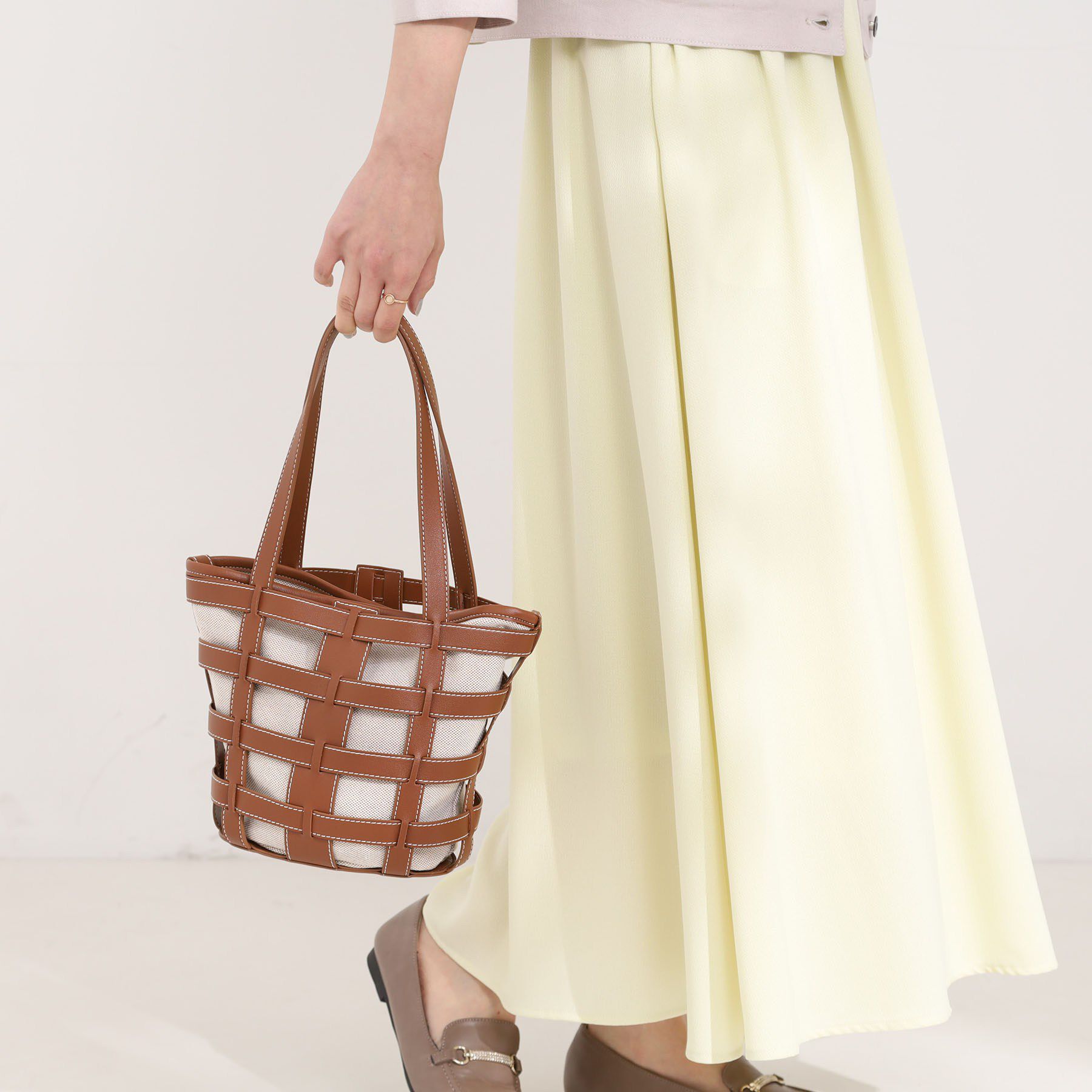 SHOO･LA･RUE「格子レイヤードトートバッグ」|トートバッグ|