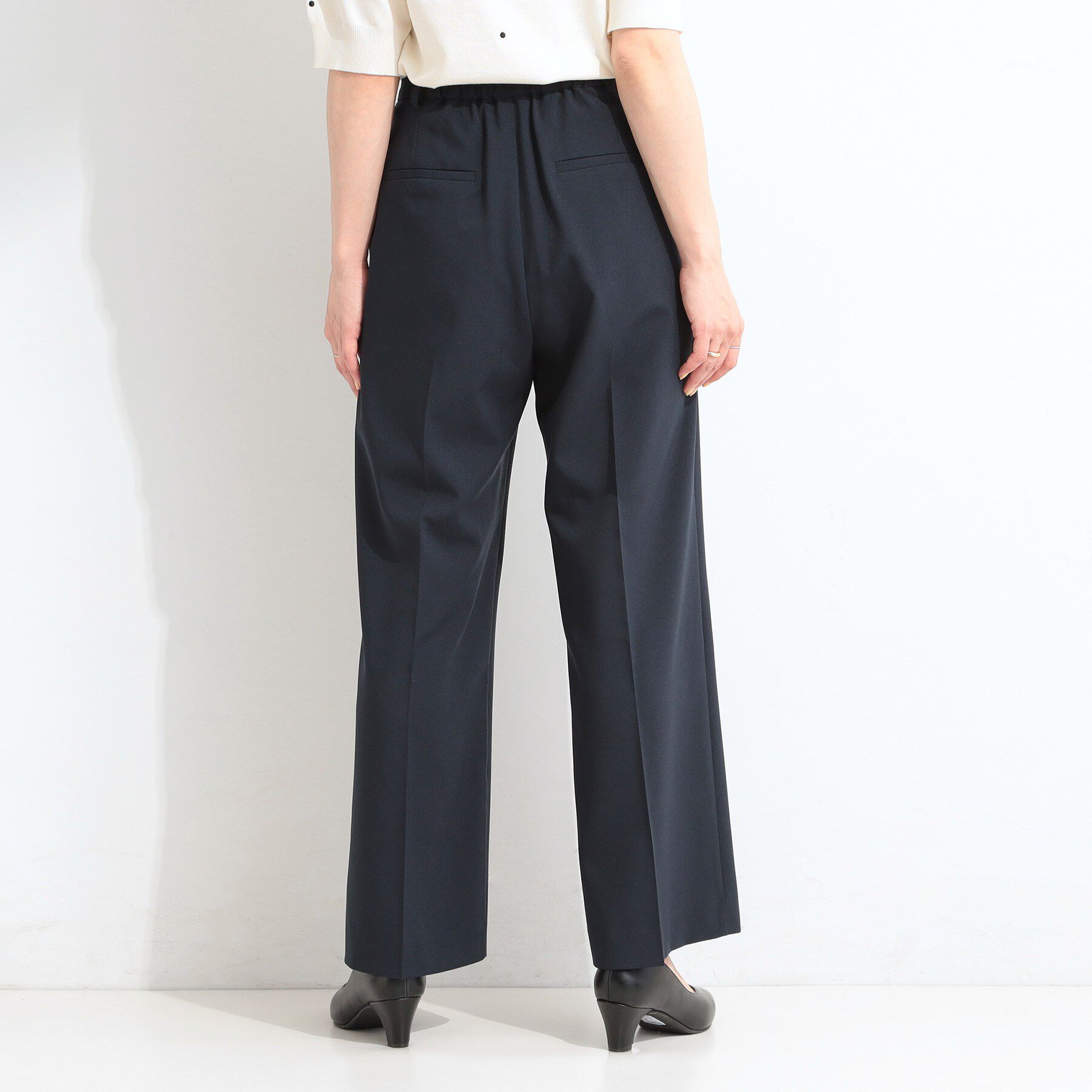 SHOO･LA･RUE「【セットアップ可／洗濯機可／S-LL】シンプルに美しく タックワイドパンツ」|その他|