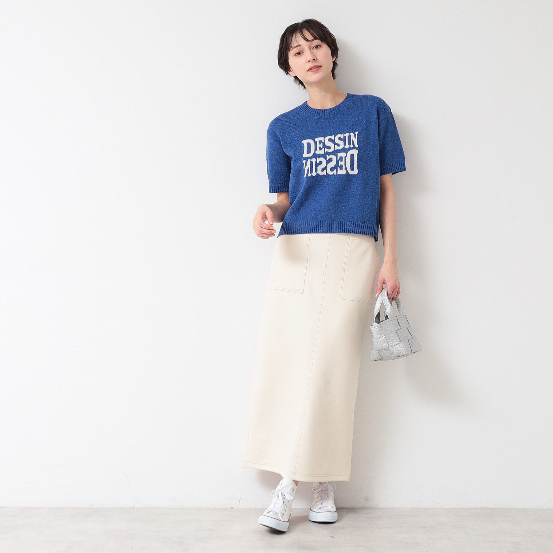 Dessin「【洗える】ロゴジャカード半袖ニット（S～L）」|ニット・セーター|