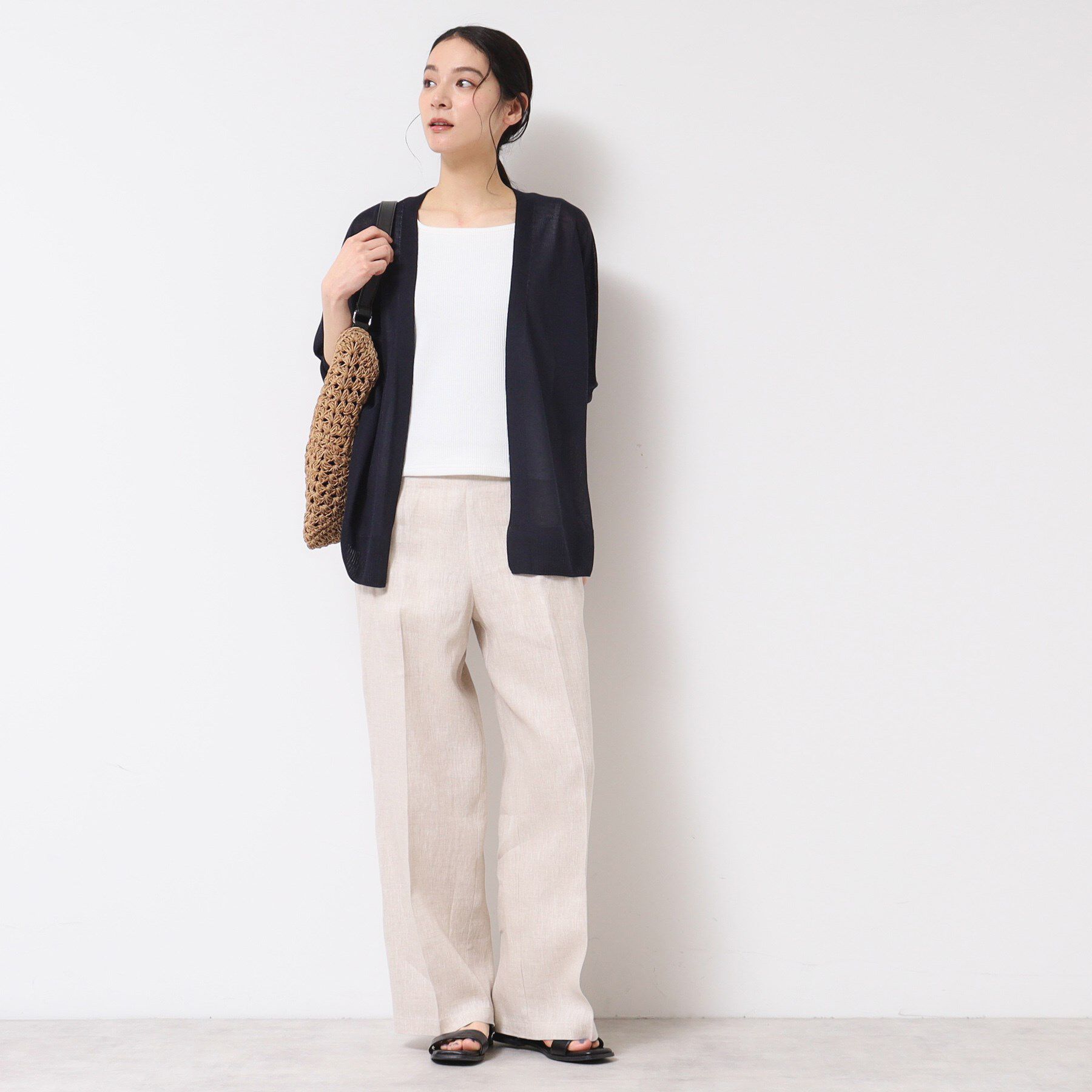 Dessin「【洗える】ミドル丈シアーカーディガン（S～L）」|カーディガン|