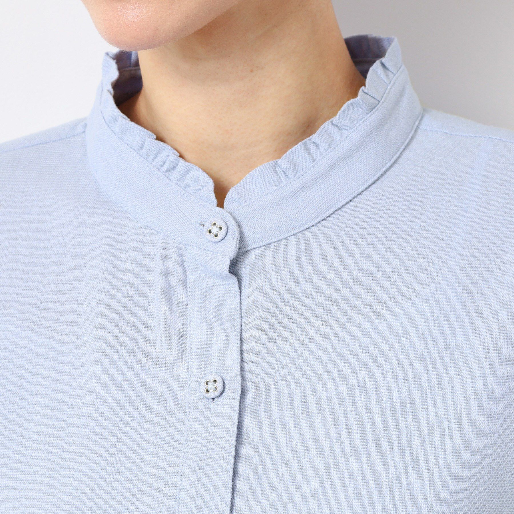 Dessin「【洗える】フリルネックシャツ（XS～L）」|シャツ・ブラウス|