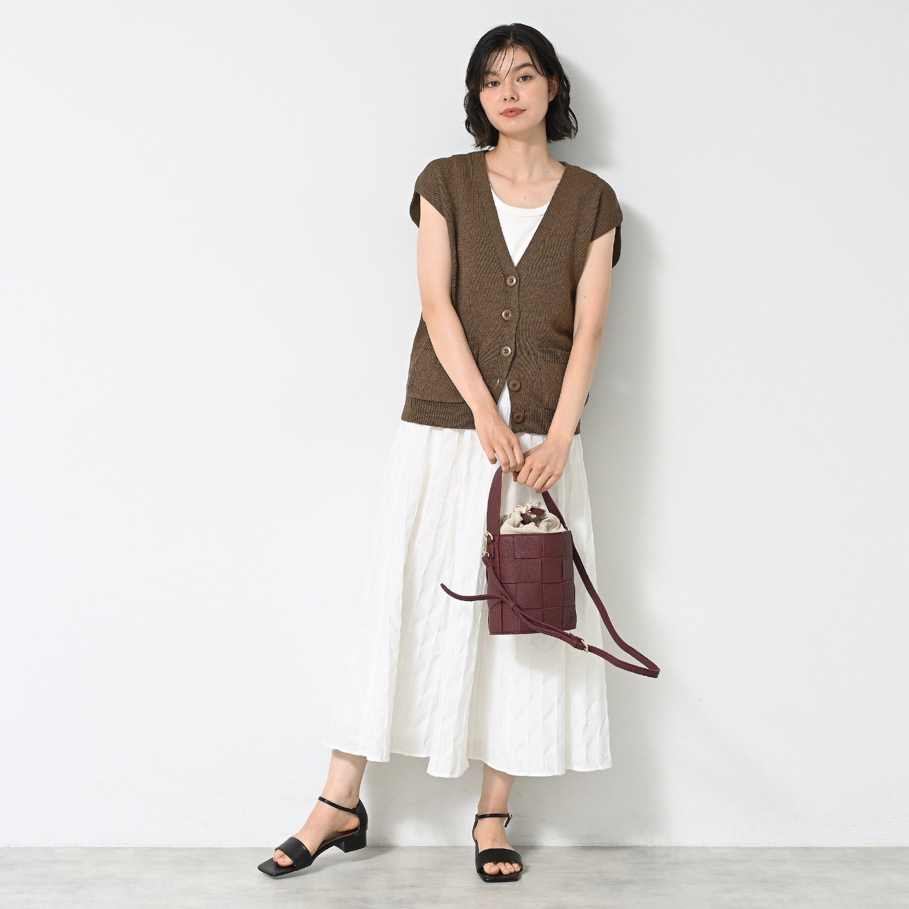 Dessin「【洗える】フレンチスリーブニットベスト」|ベスト・ジレ|