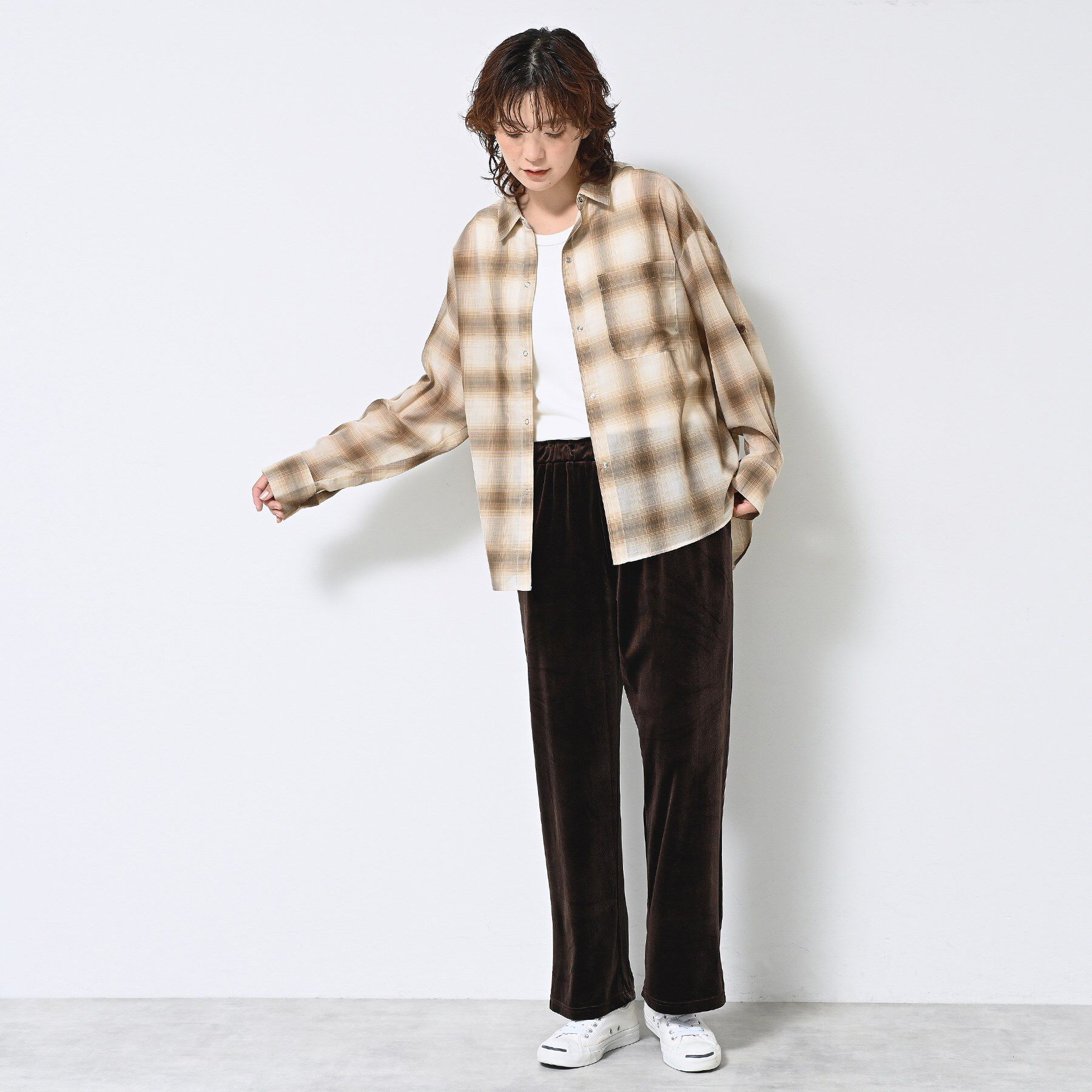 Dessin「【洗える】シアーオンブレーチェックシャツ」|シャツ・ブラウス|