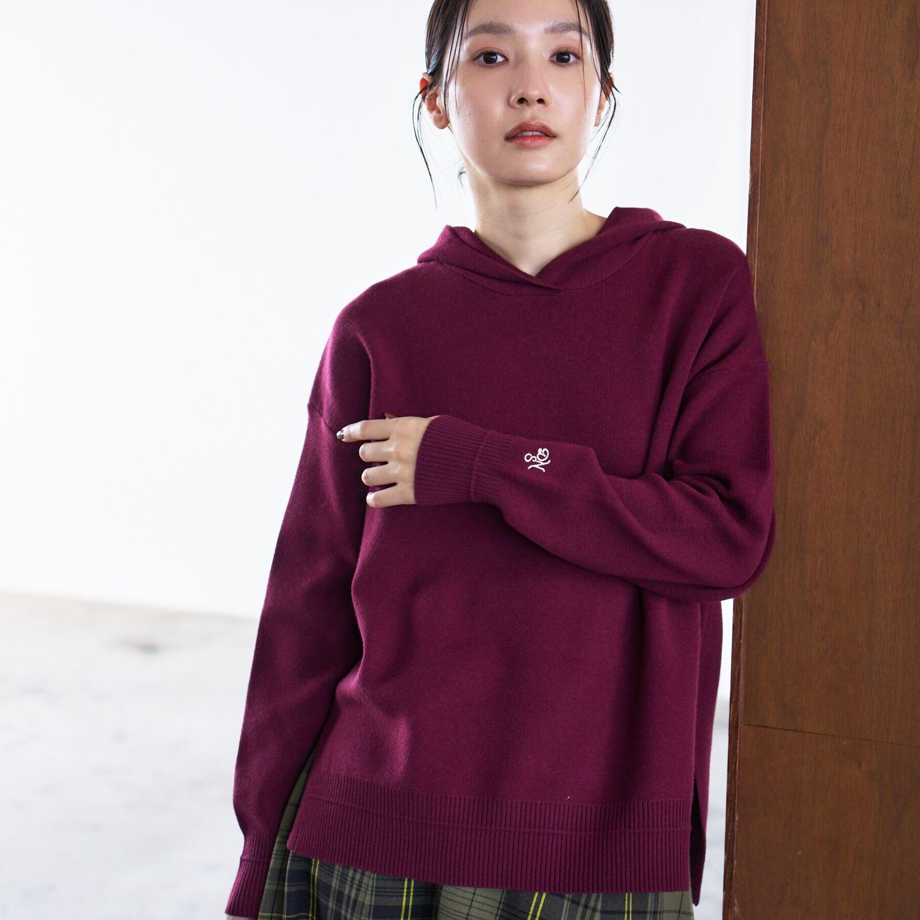Dessin「【洗える／体型カバー】ちょうどいいニットパーカ」|ニット・セーター|ボルドー(064)