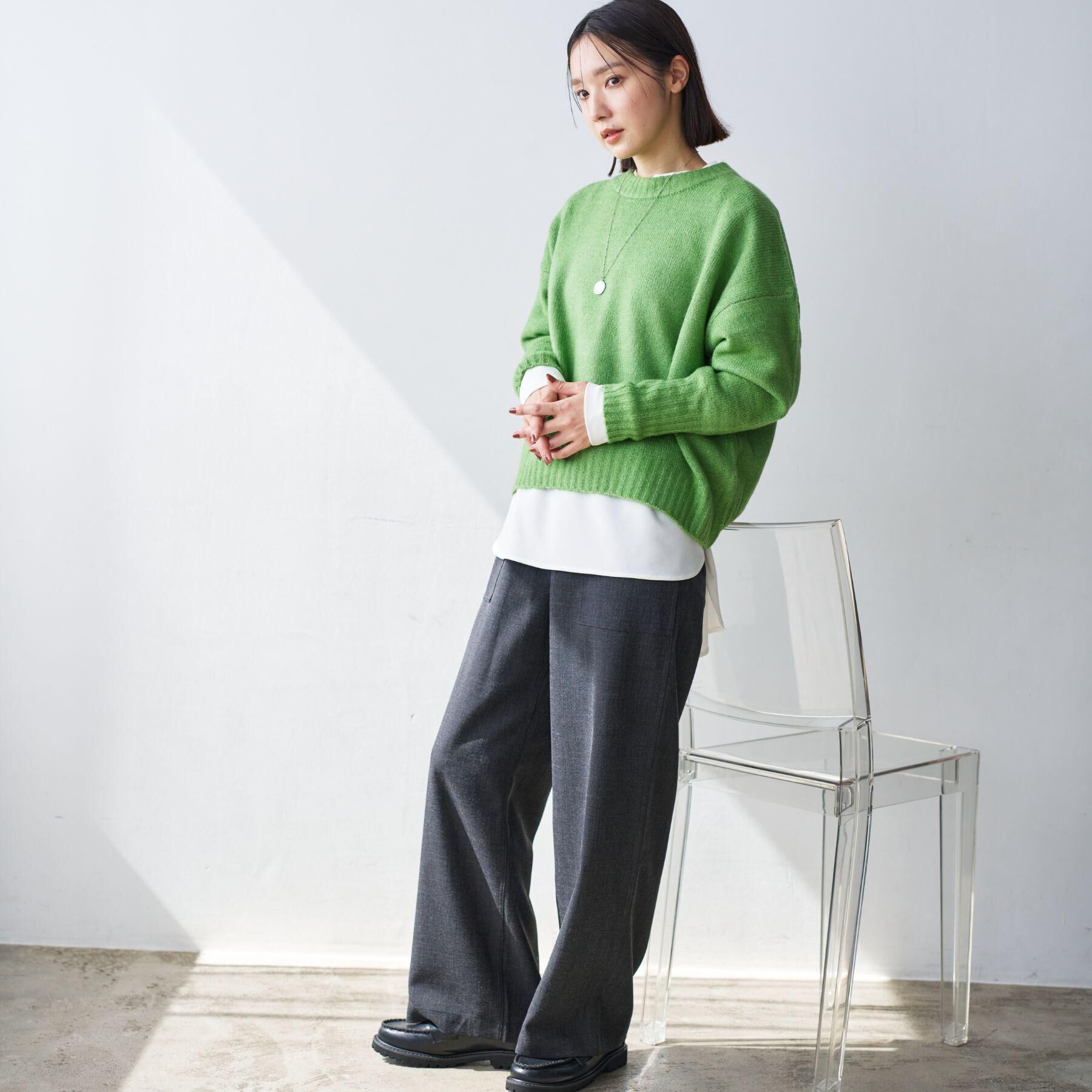 Dessin「【洗える】クルーネックワイドニット」|ニット・セーター|