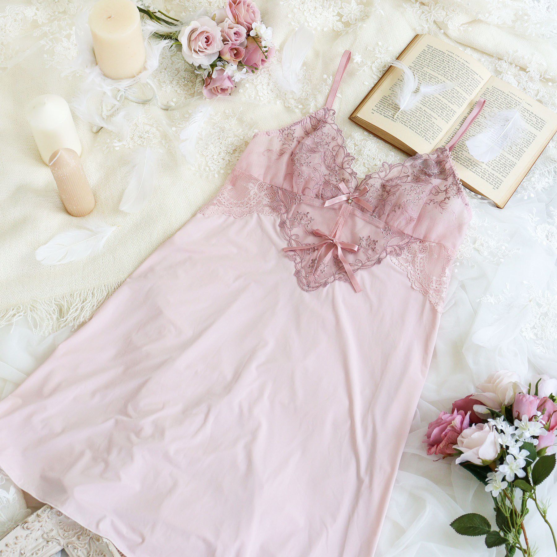 Risa Magli「ナンシー スリップ」|キャミソール|ピンク(071)