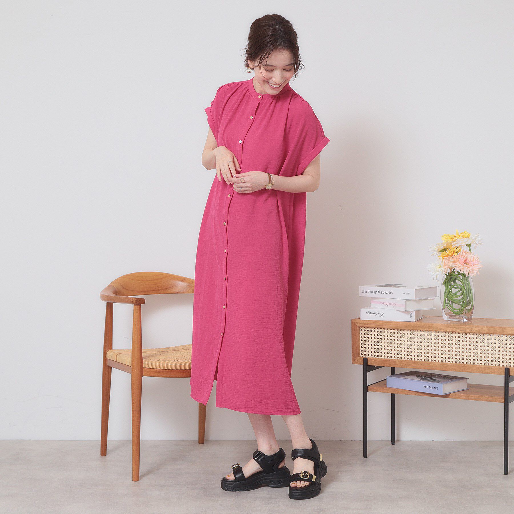 ITS&rsquo;DEMO「【M・L展開】バックルベルト合皮スポサン」|サンダル|