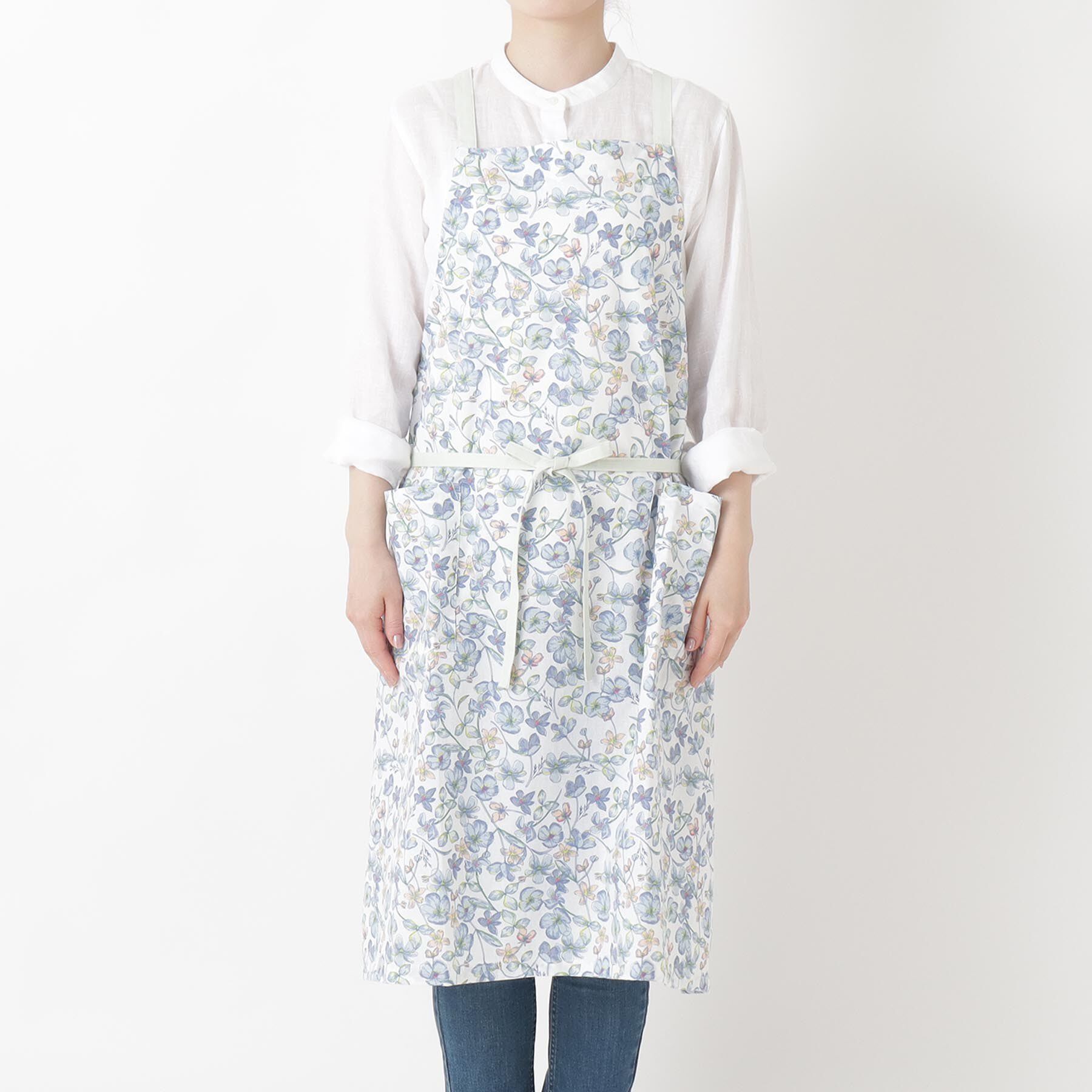 212 KITCHEN STORE「ポピープリントエプロン BL」|食器・キッチングッズ|