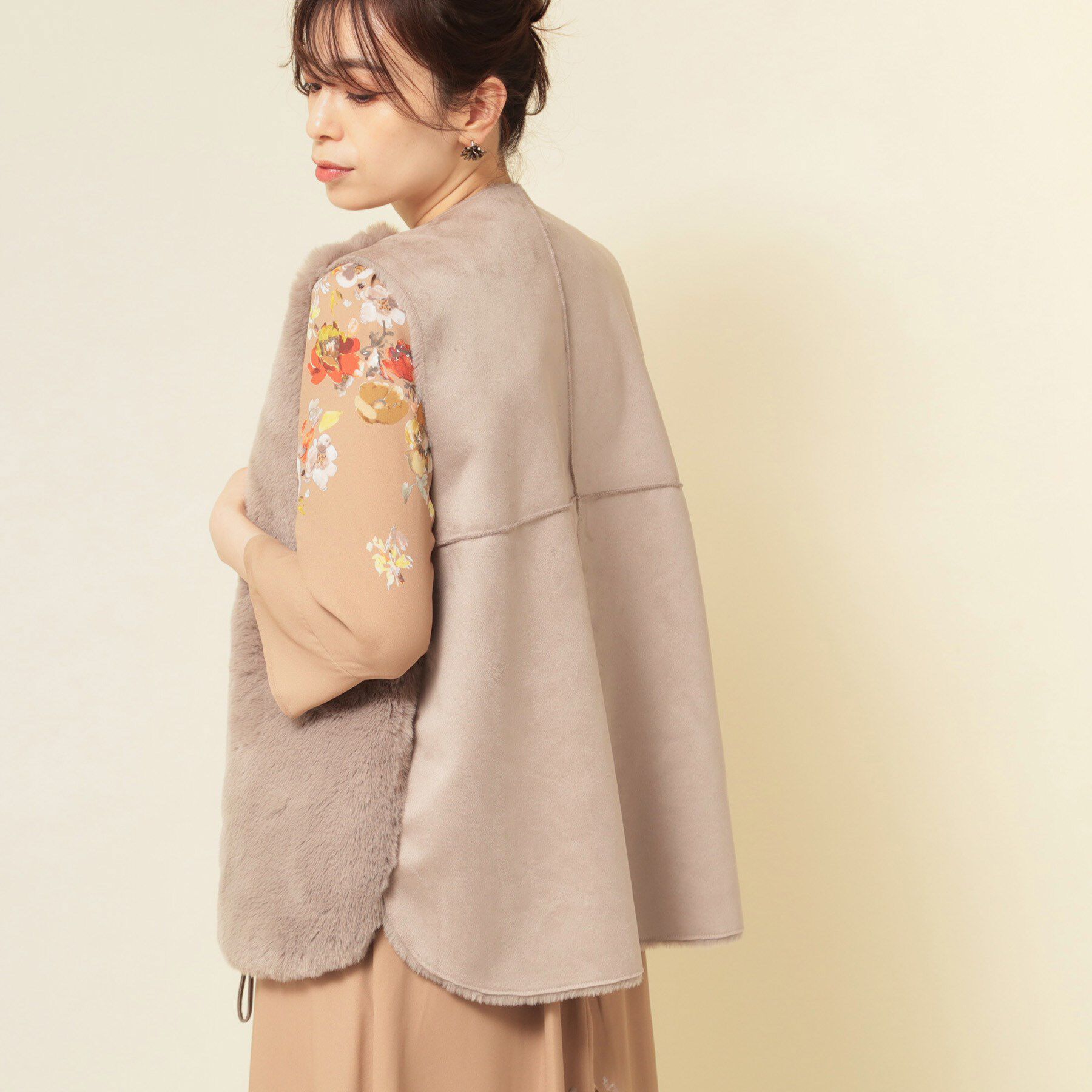 SunaUna「【3色展開】フェイクファーベスト」|ベスト・ジレ|モカブラウン(042