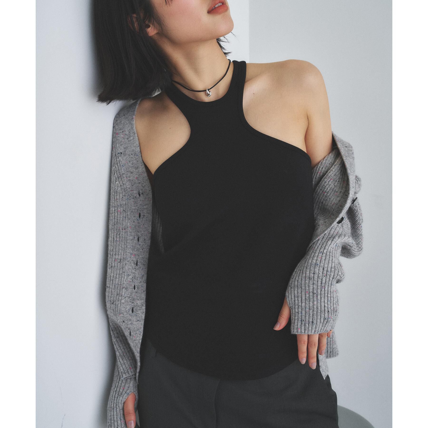 CODE A「【Re】design cut tank」|キャミソール|ブラック(019)