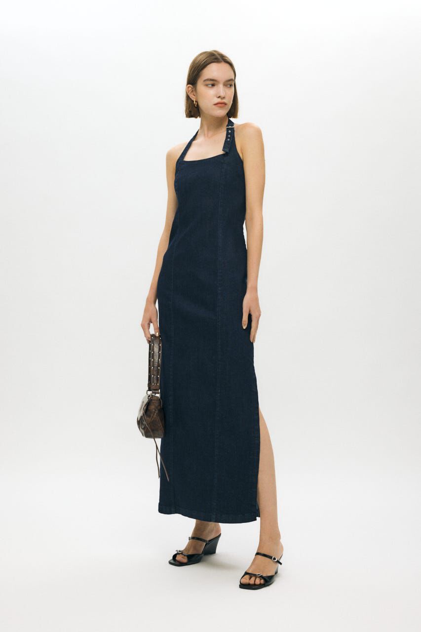 MOUSSY「HALTER STRAP デニムドレス」|ワンピース|