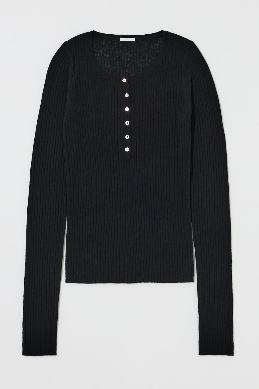 MOUSSY「SHEER HENRY NECK ニットトップス」|ニット・セーター|