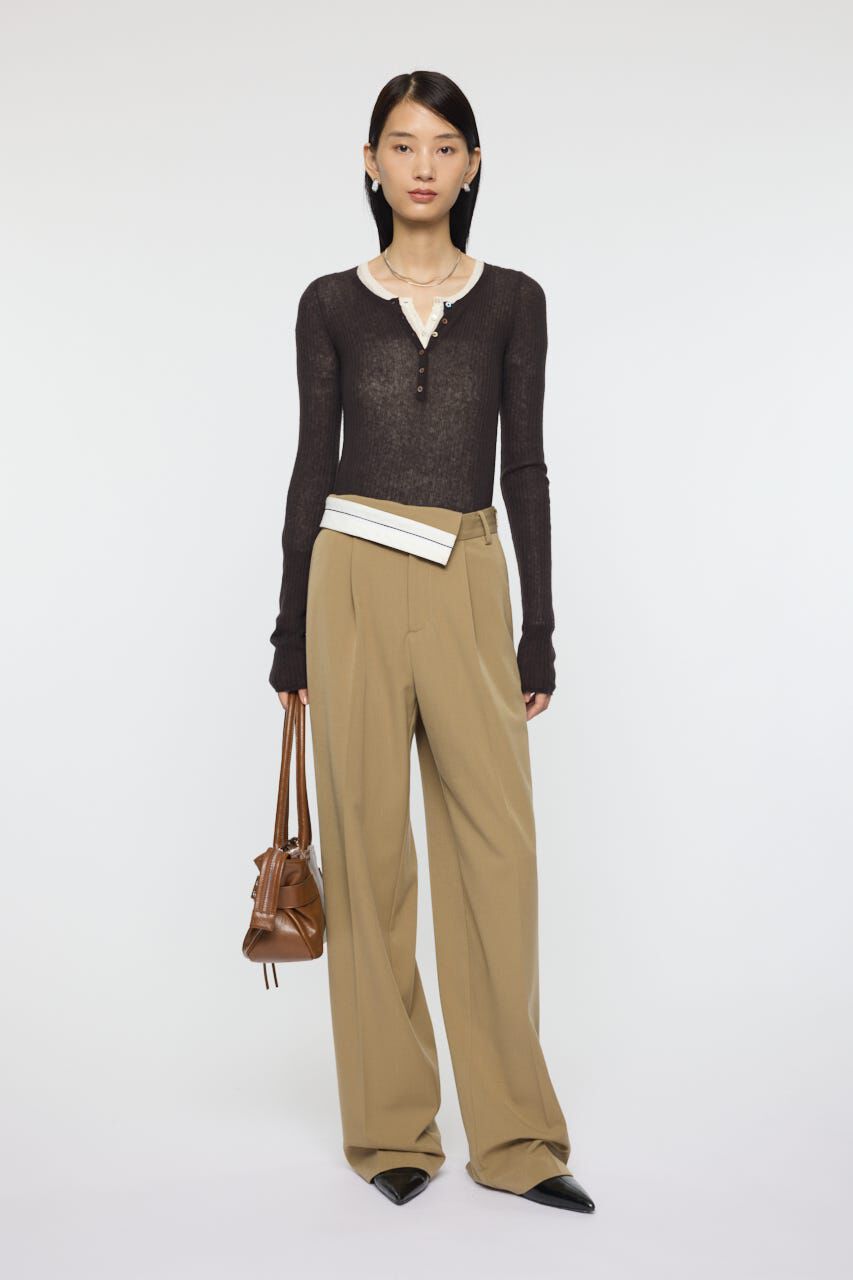 MOUSSY「SHEER HENRY NECK ニットトップス」|ニット・セーター|