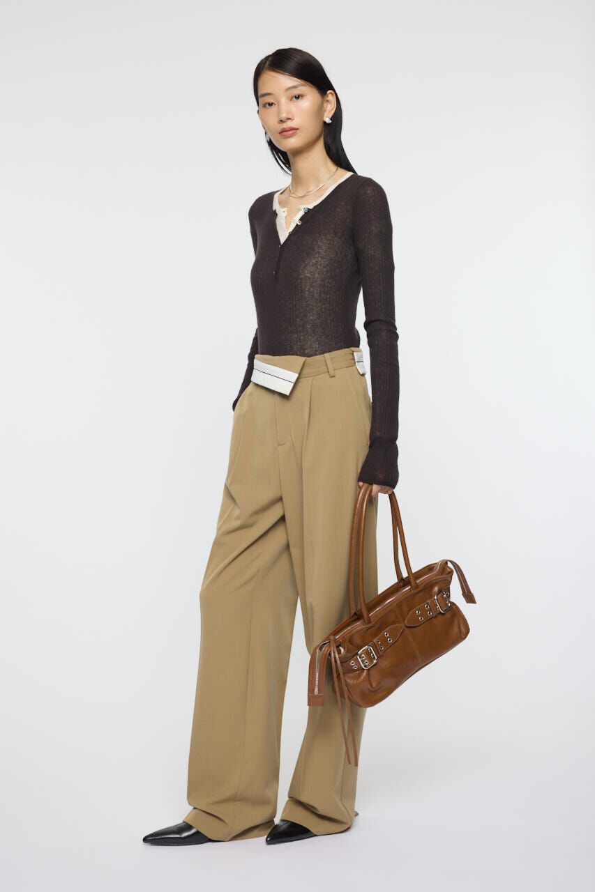 MOUSSY「SHEER HENRY NECK ニットトップス」|ニット・セーター|