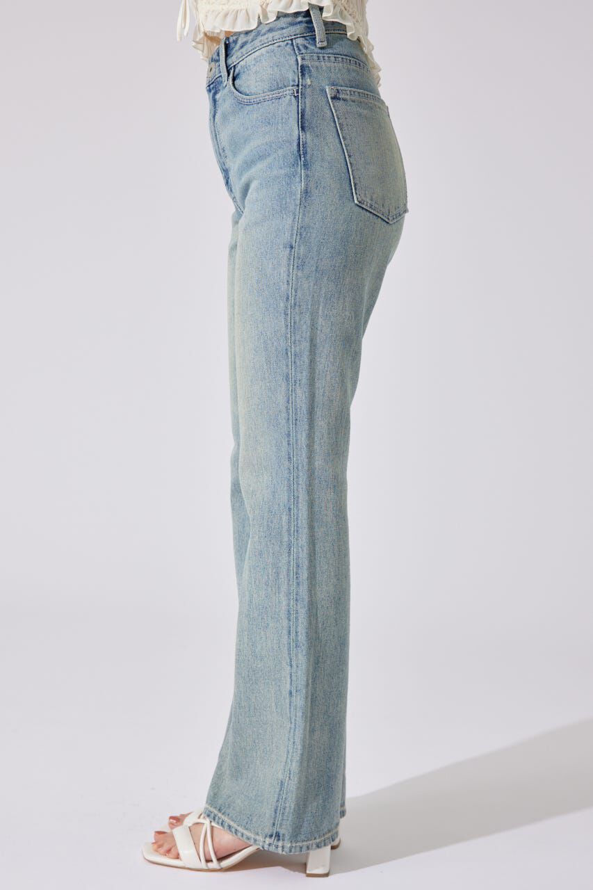 rienda「Shapely Makeジャストウエストデニムパンツ」|デニム|