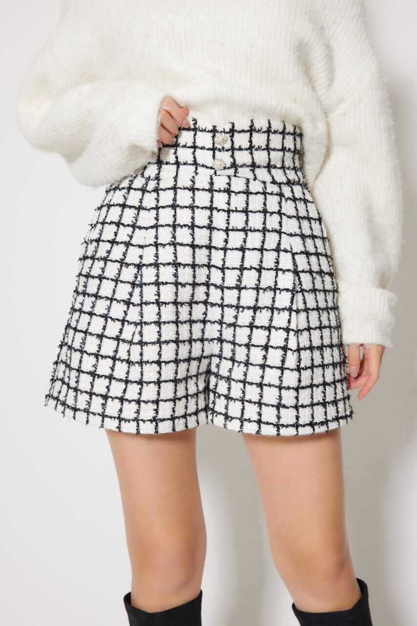 rienda「デザインウエストツイードショートパンツ」|その他|WHT