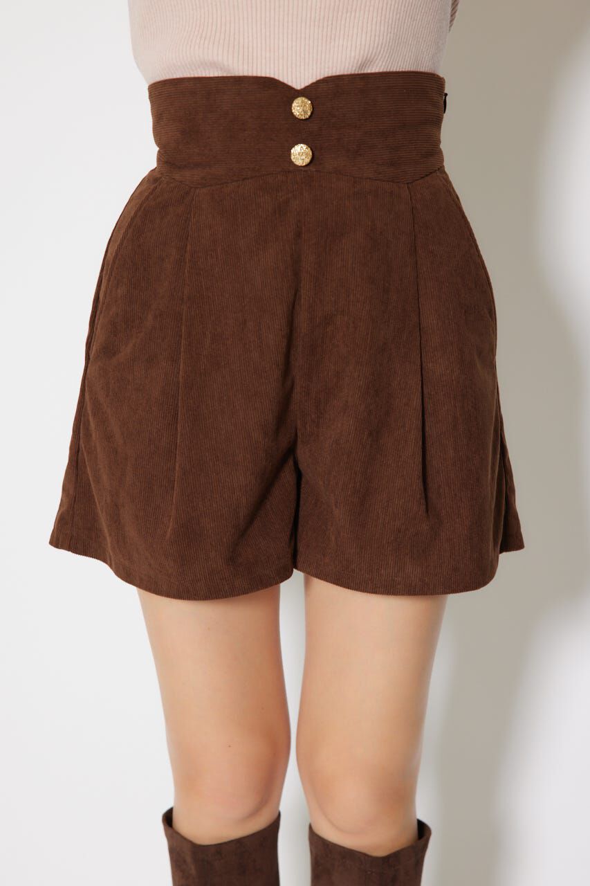 rienda「デザインウエストコーデュロイショートパンツ」|その他|