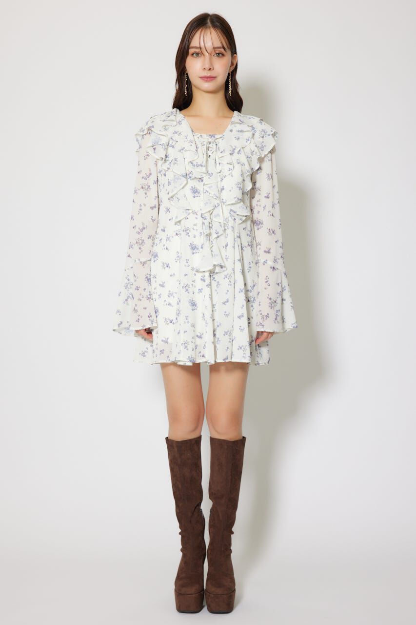 rienda「フリルフレアミニワンピース」|ワンピース|