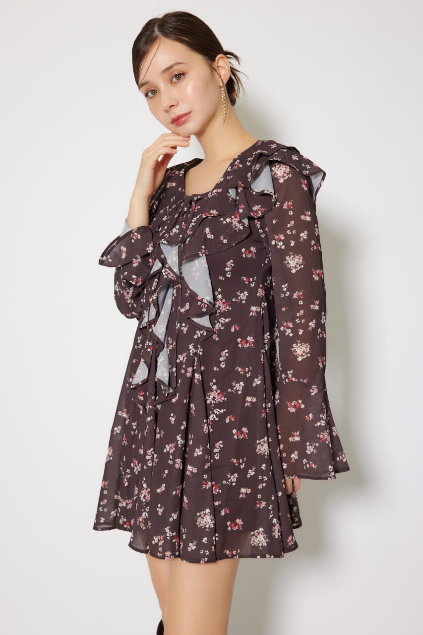 rienda「フリルフレアミニワンピース」|ワンピース|