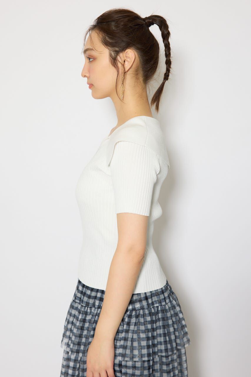 rienda「BIGカラーニットトップス」|ニット・セーター|