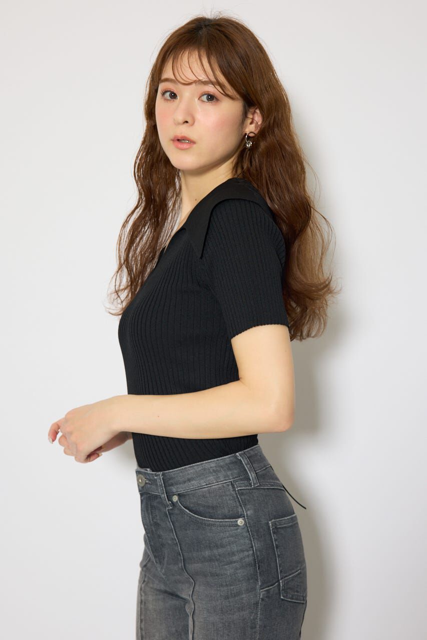 rienda「BIGカラーニットトップス」|ニット・セーター|