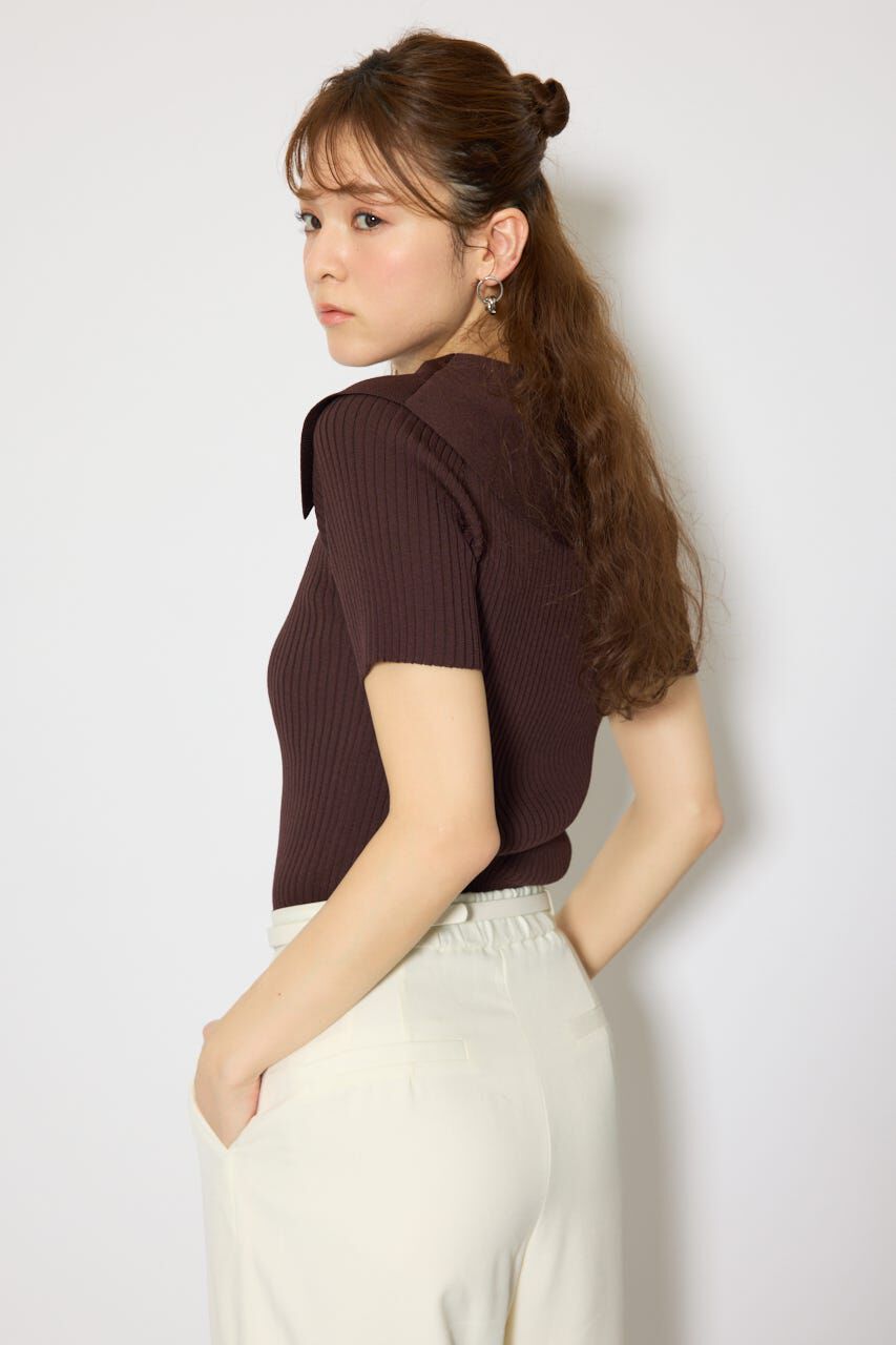 rienda「BIGカラーニットトップス」|ニット・セーター|