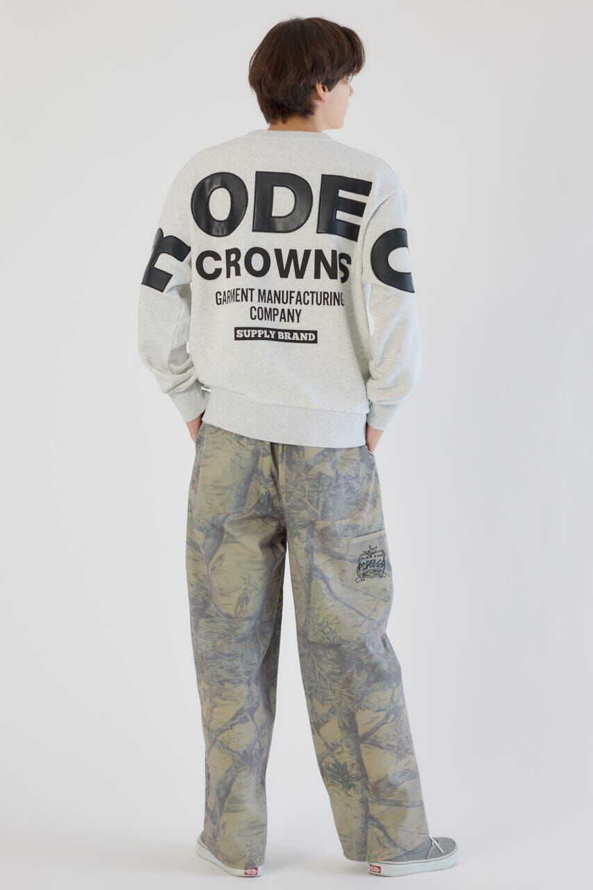 RODEO CROWNS「メンズフェイクレザーパッチスウェット」|パーカー|