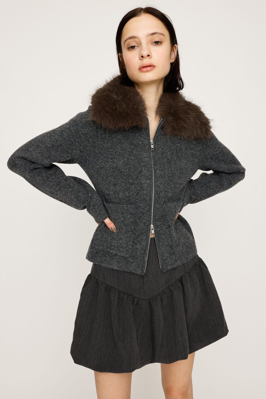 SLY「F／FUR COLLAR KNIT トップス」|その他|