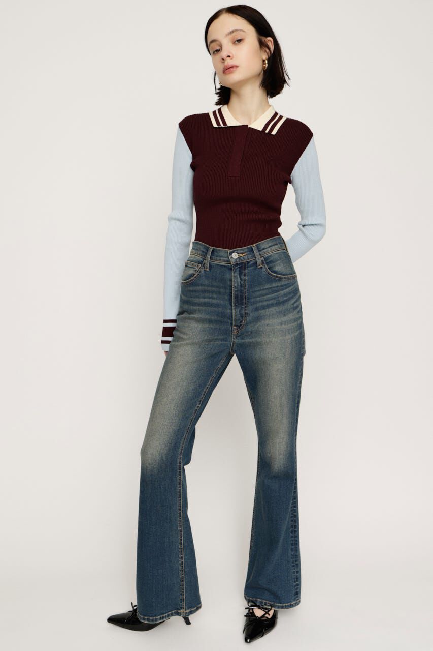 SLY「HW FLARE PT-C WITH ROICA（R）EF」|デニム|