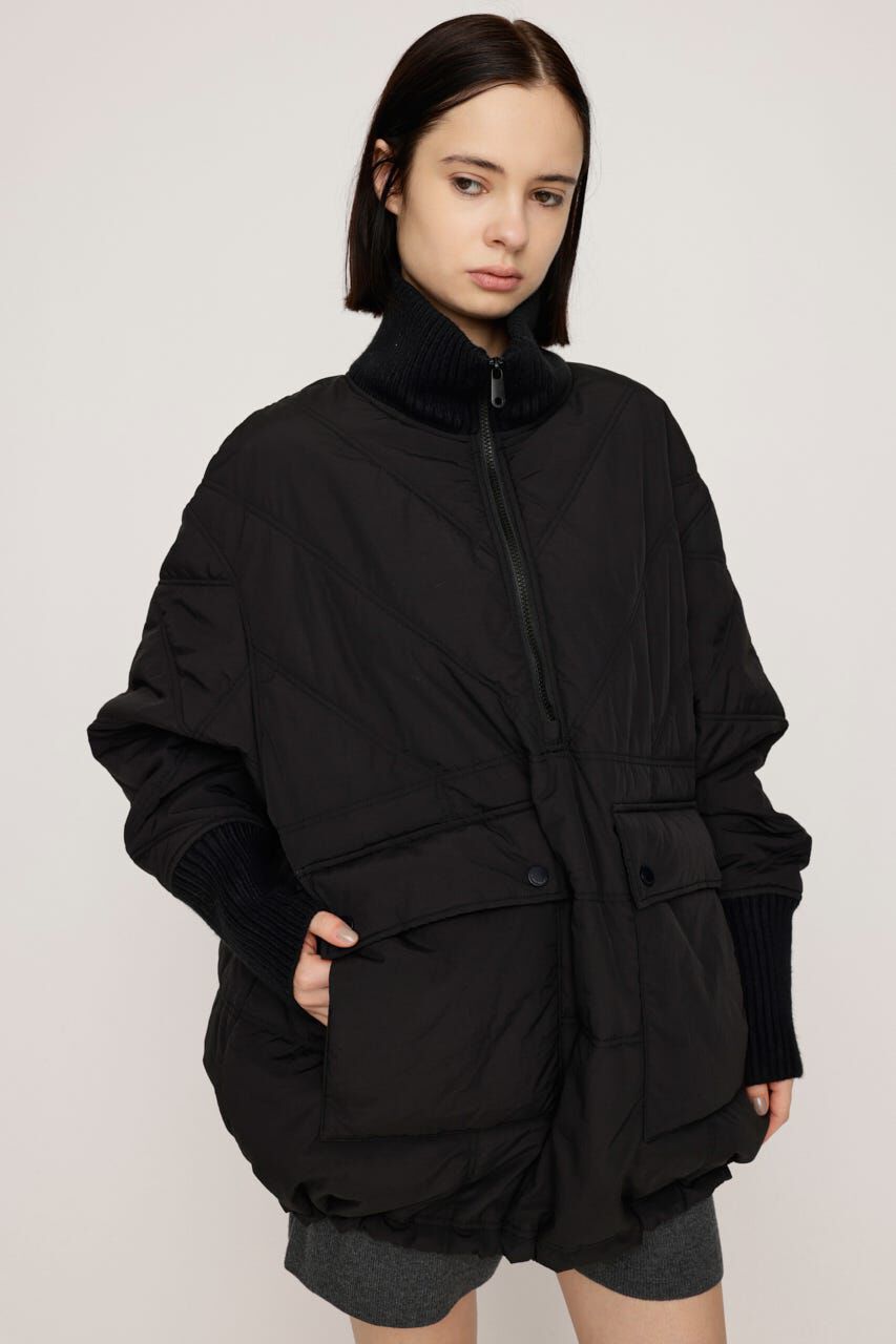 SLY「QUILTING STAND NYLON PULLOVER」|ブルゾン・スタジャン|BLK