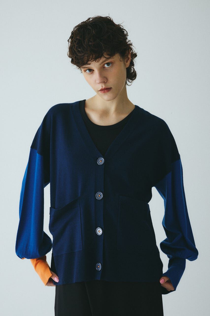 HeRIN.CYE「Bicolor knit cardigan」|カーディガン|柄NVY5